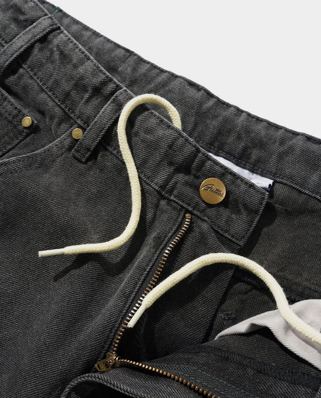 Butter Goods - Wide Cut Denim Jeans - Rinsed Black