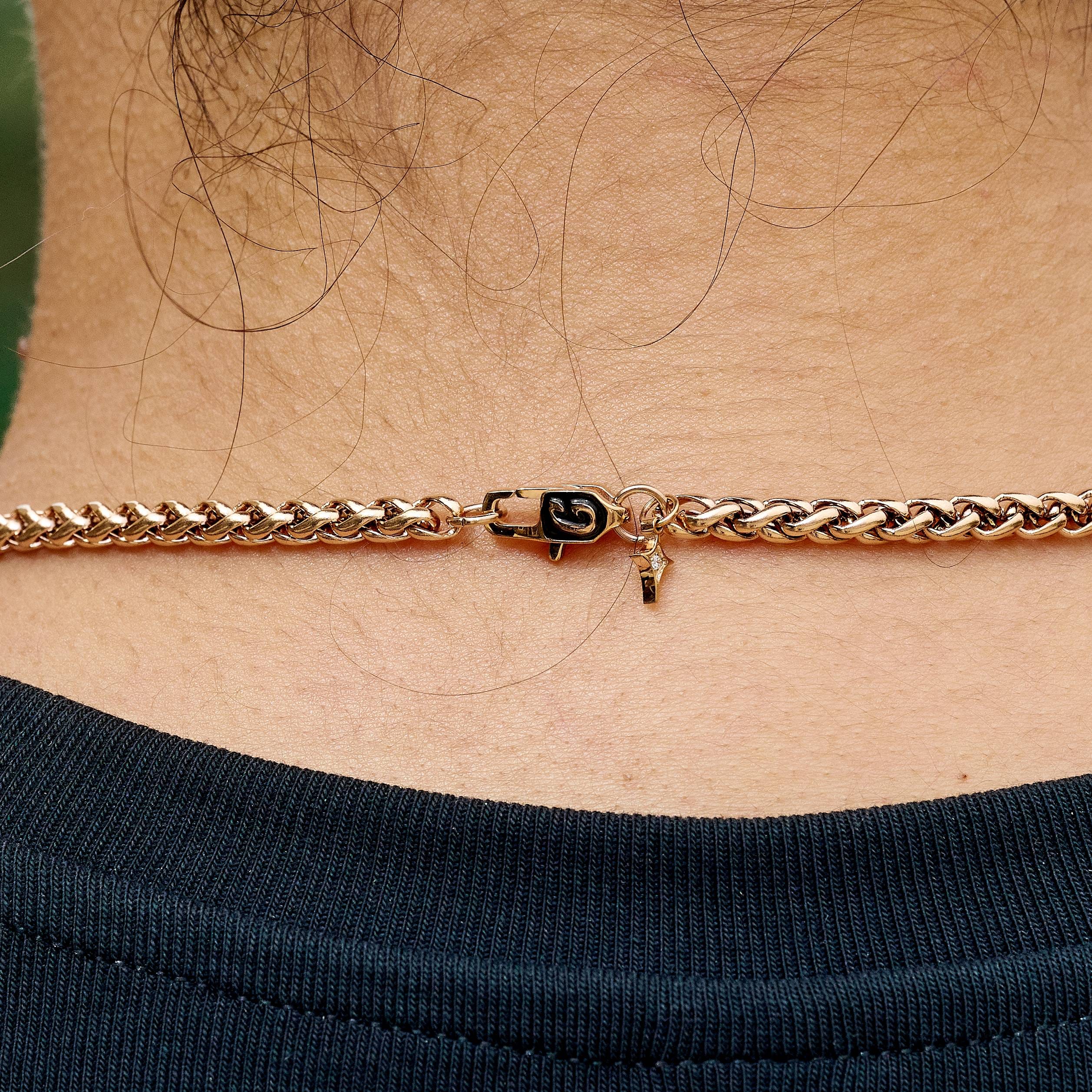 GLD Women Palm Chain Necklace + Bracelet Bundle in Rose Gold - 4 mm
