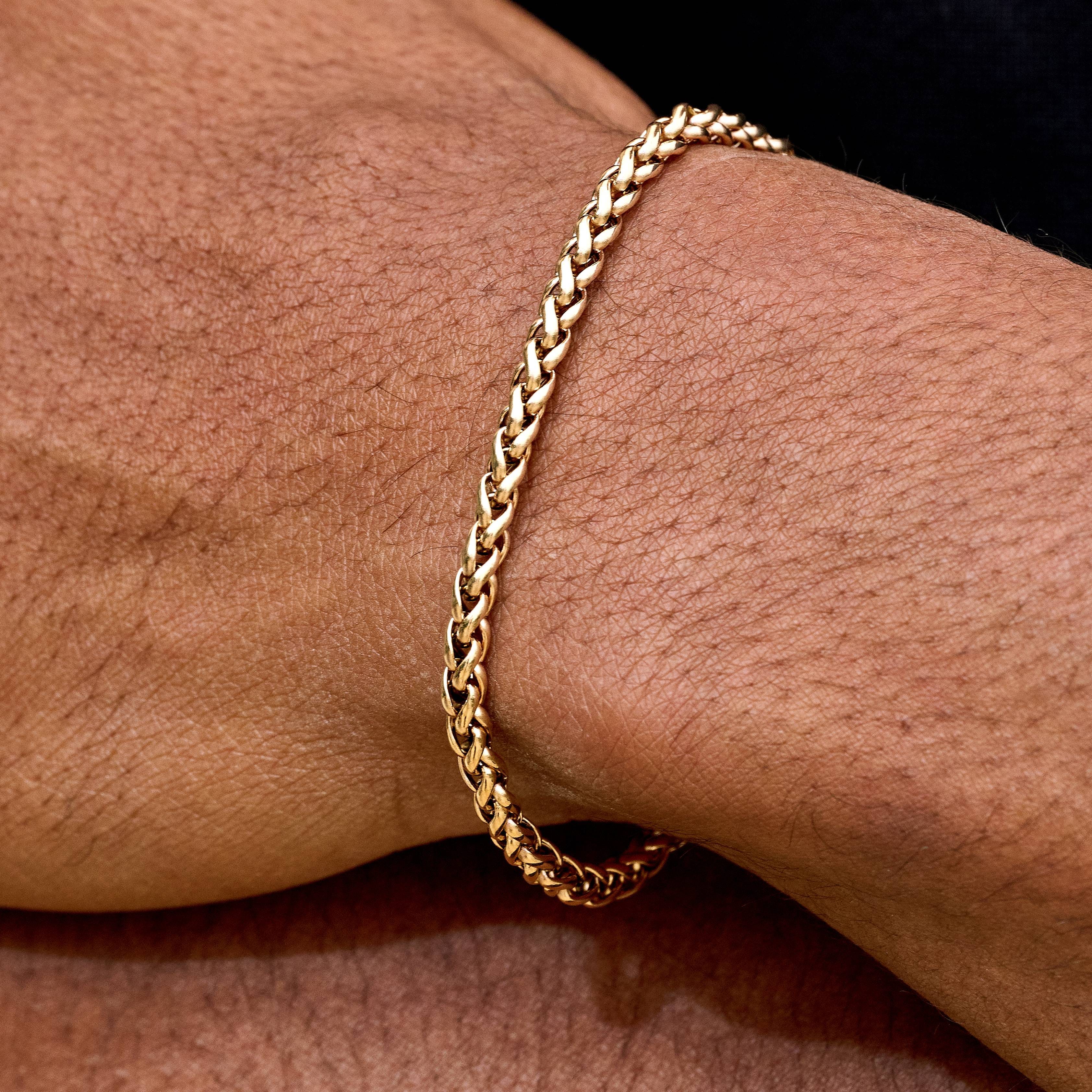 GLD Men Palm Chain + Bracelet Bundle in Rose Gold - 4 mm