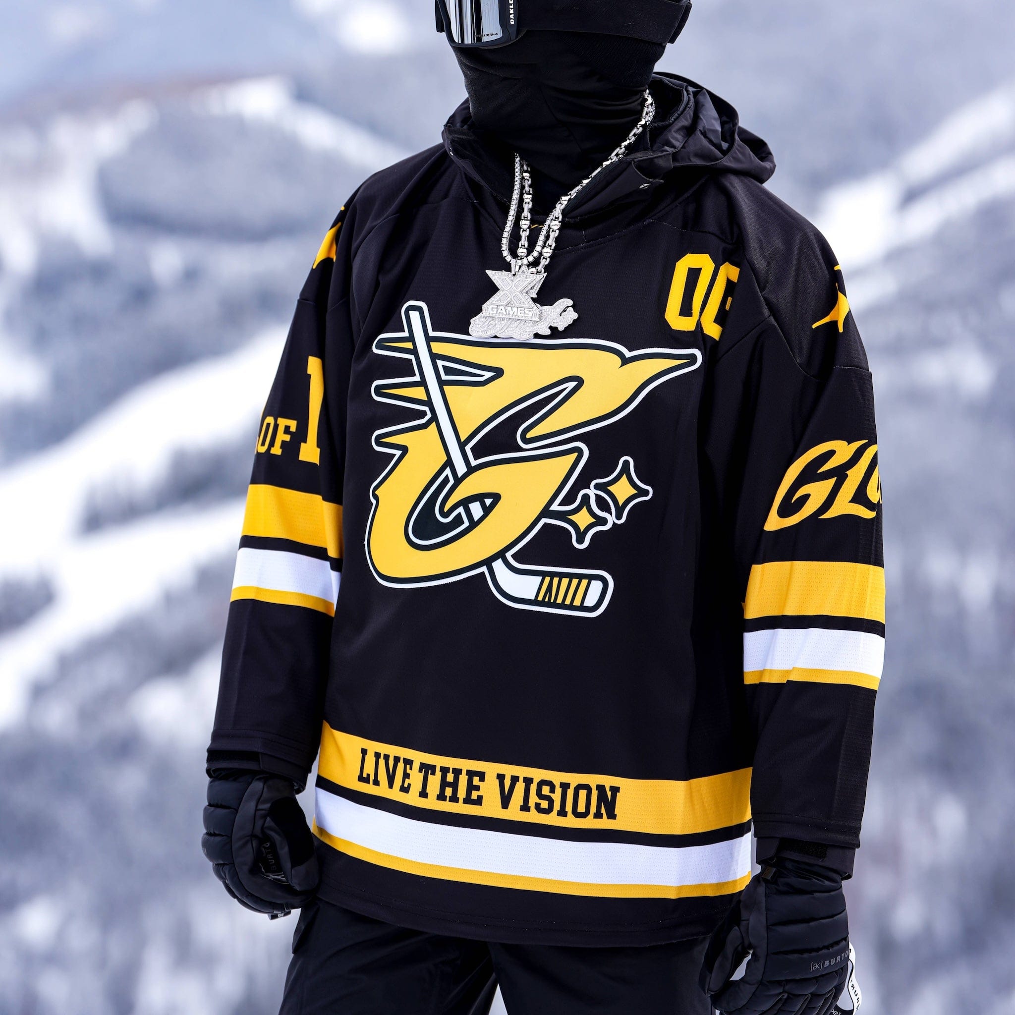 GLD Men GLD Black and Yellow Hockey Jersey
