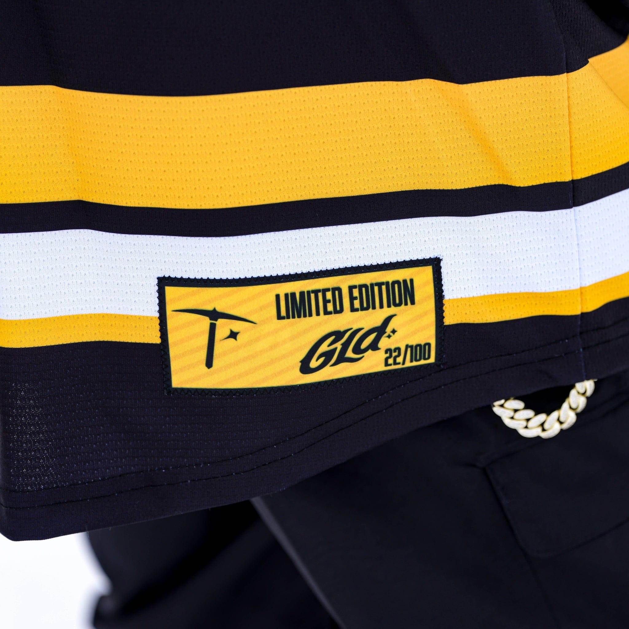 GLD Men GLD Black and Yellow Hockey Jersey