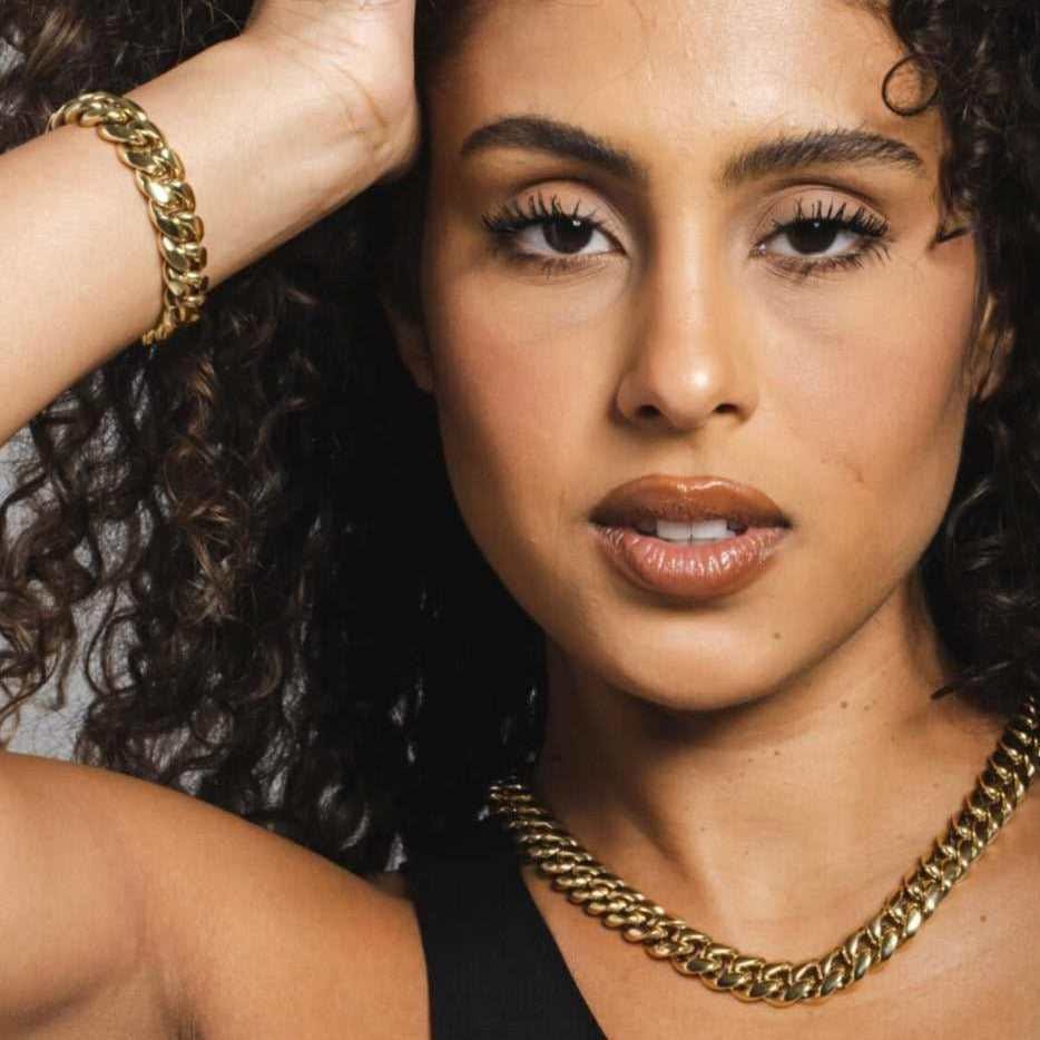 GLD Women GLD Signature Cuban Necklace + Bracelet Bundle - 12 mm