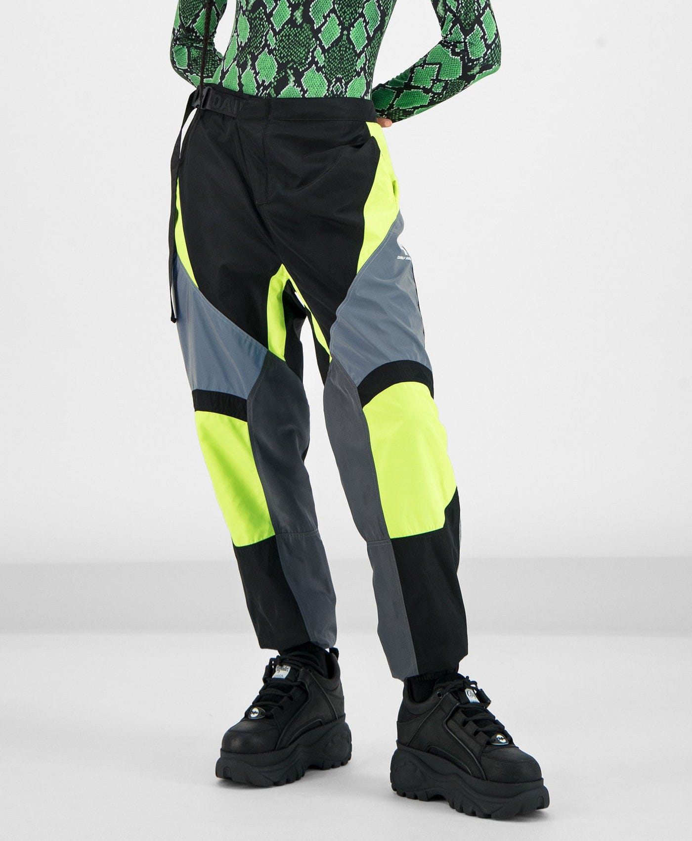 Yellow Grey Girt Pants