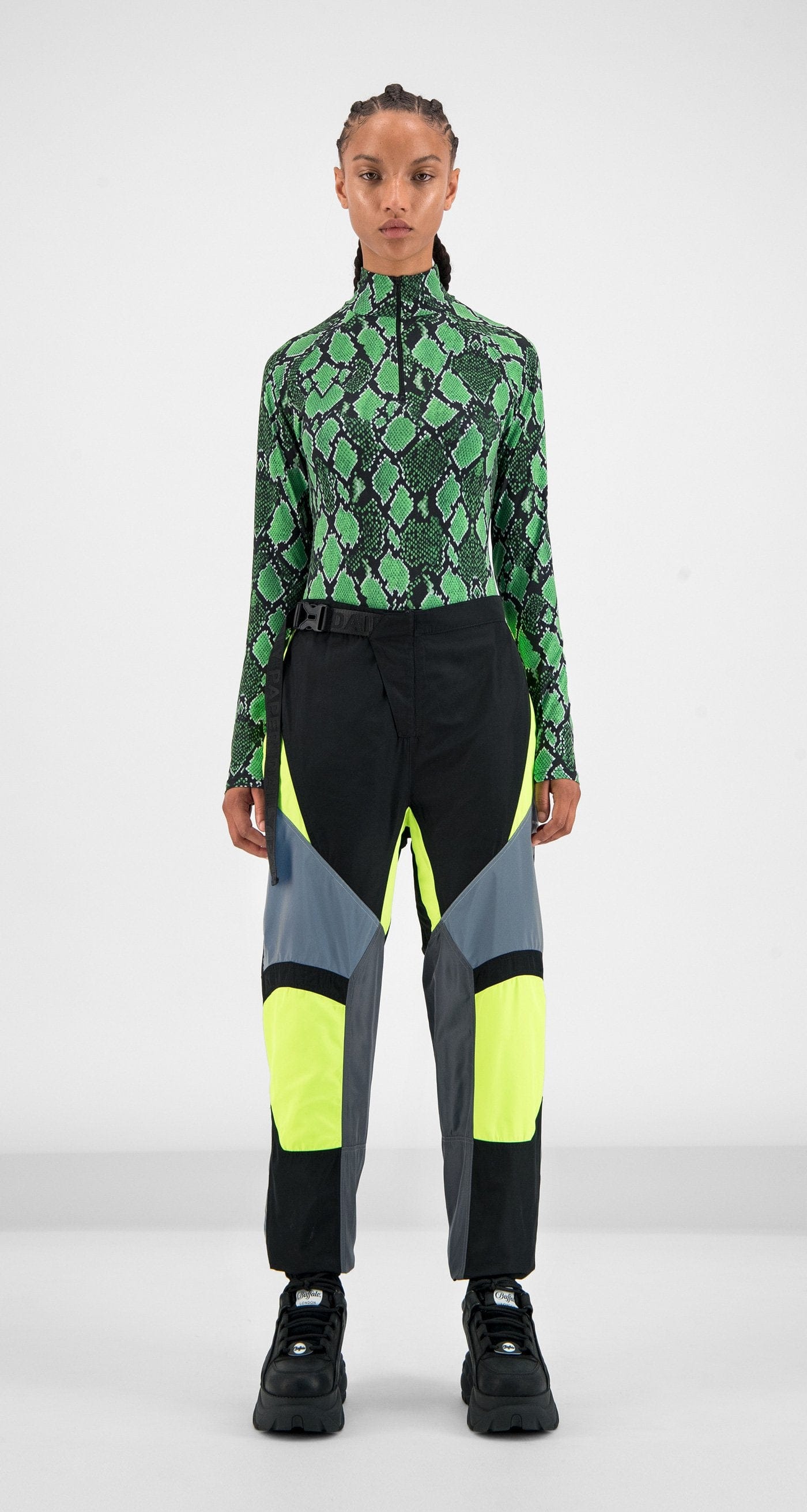Yellow Grey Girt Pants