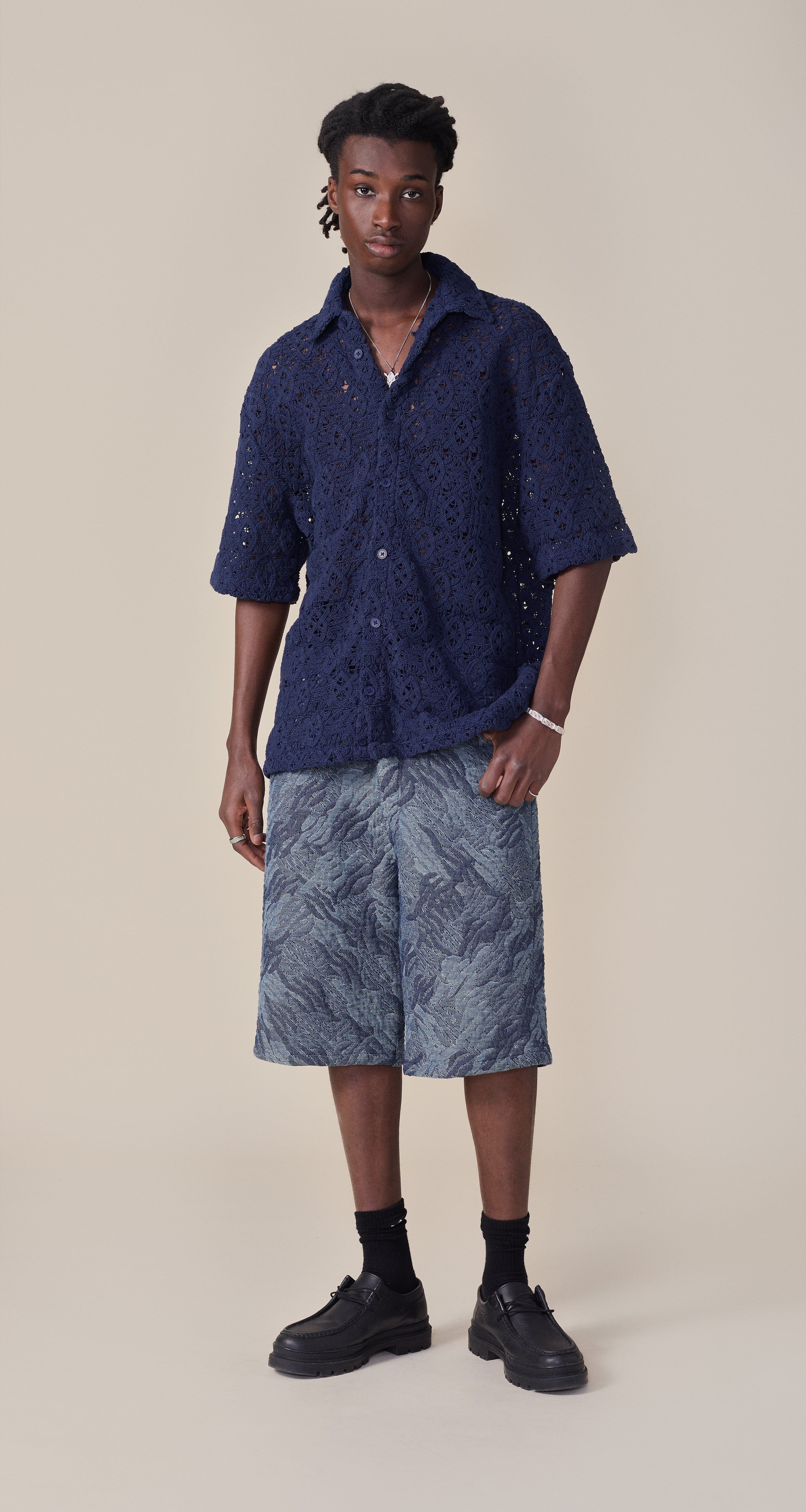Blue Maritime Blue Lace Shield Shirt