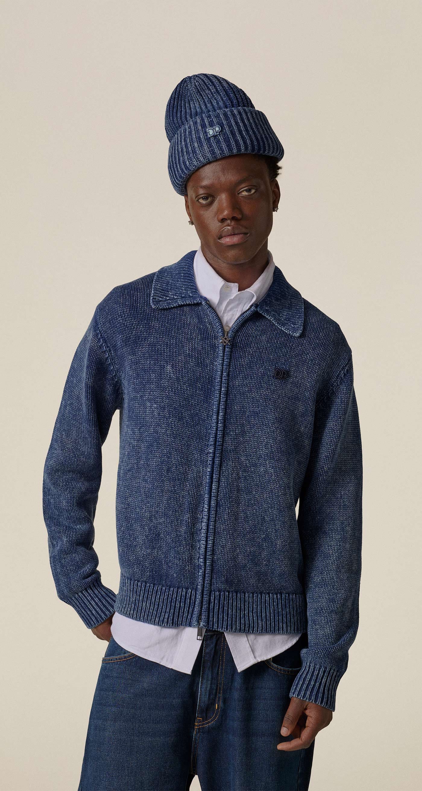 Daily Paper Indigo Knitted Washed Beanie