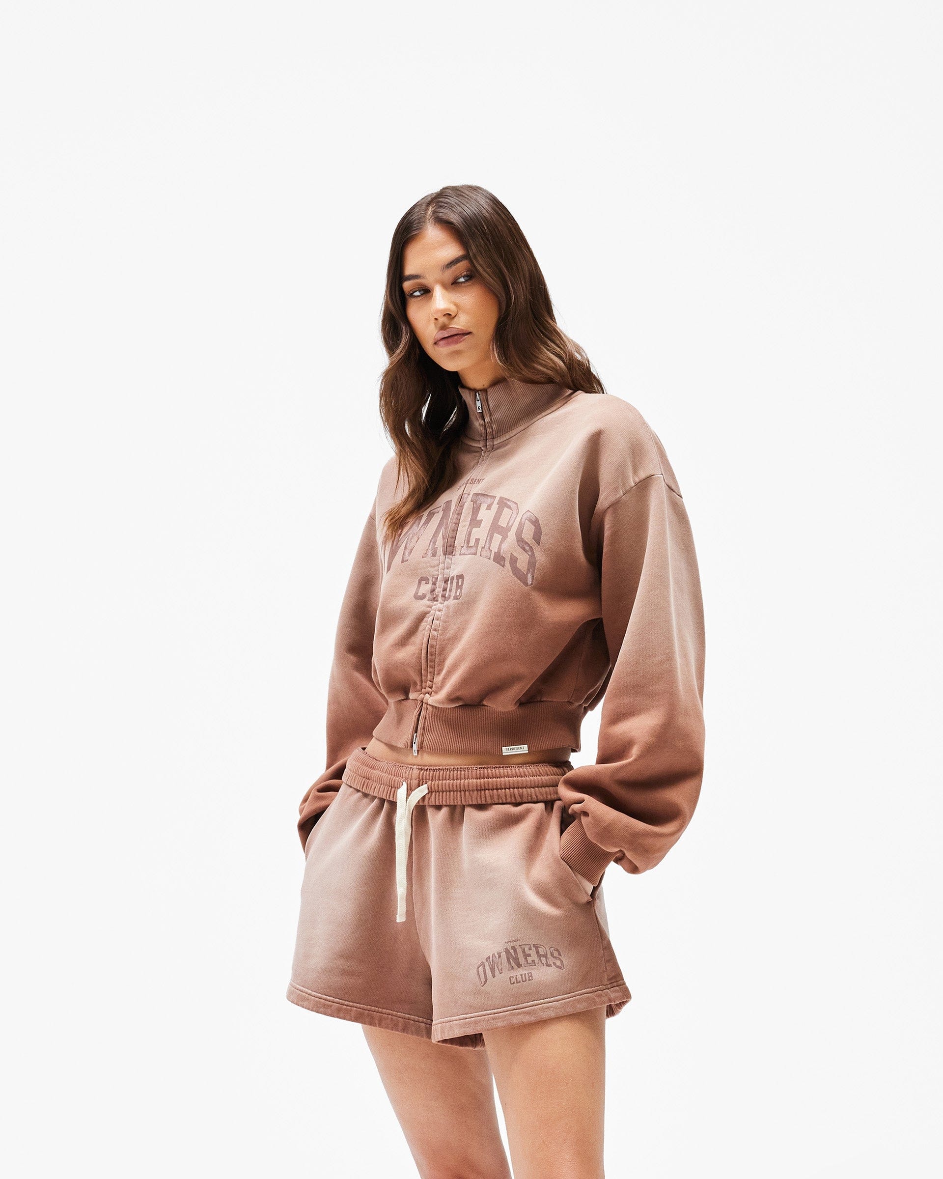Womens Owners Club Represent Owners Club Zip Funnel Neck - Sienna