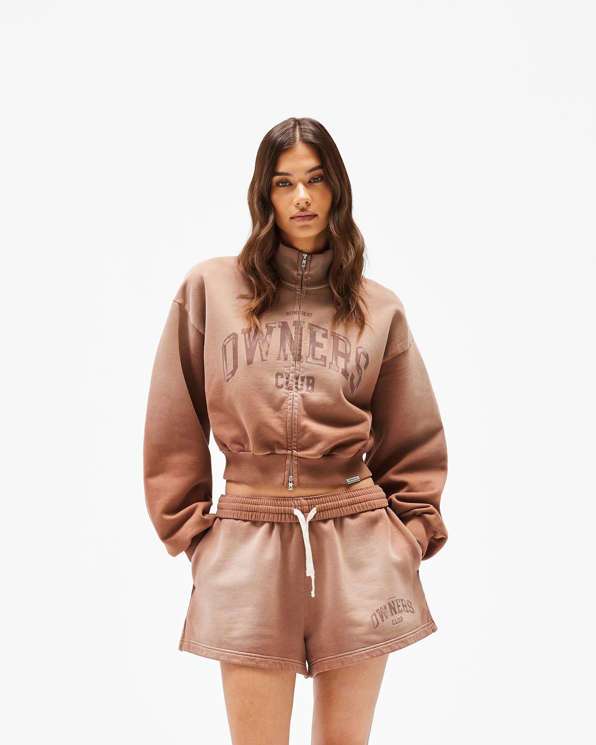 Womens Owners Club Represent Owners Club Zip Funnel Neck - Sienna
