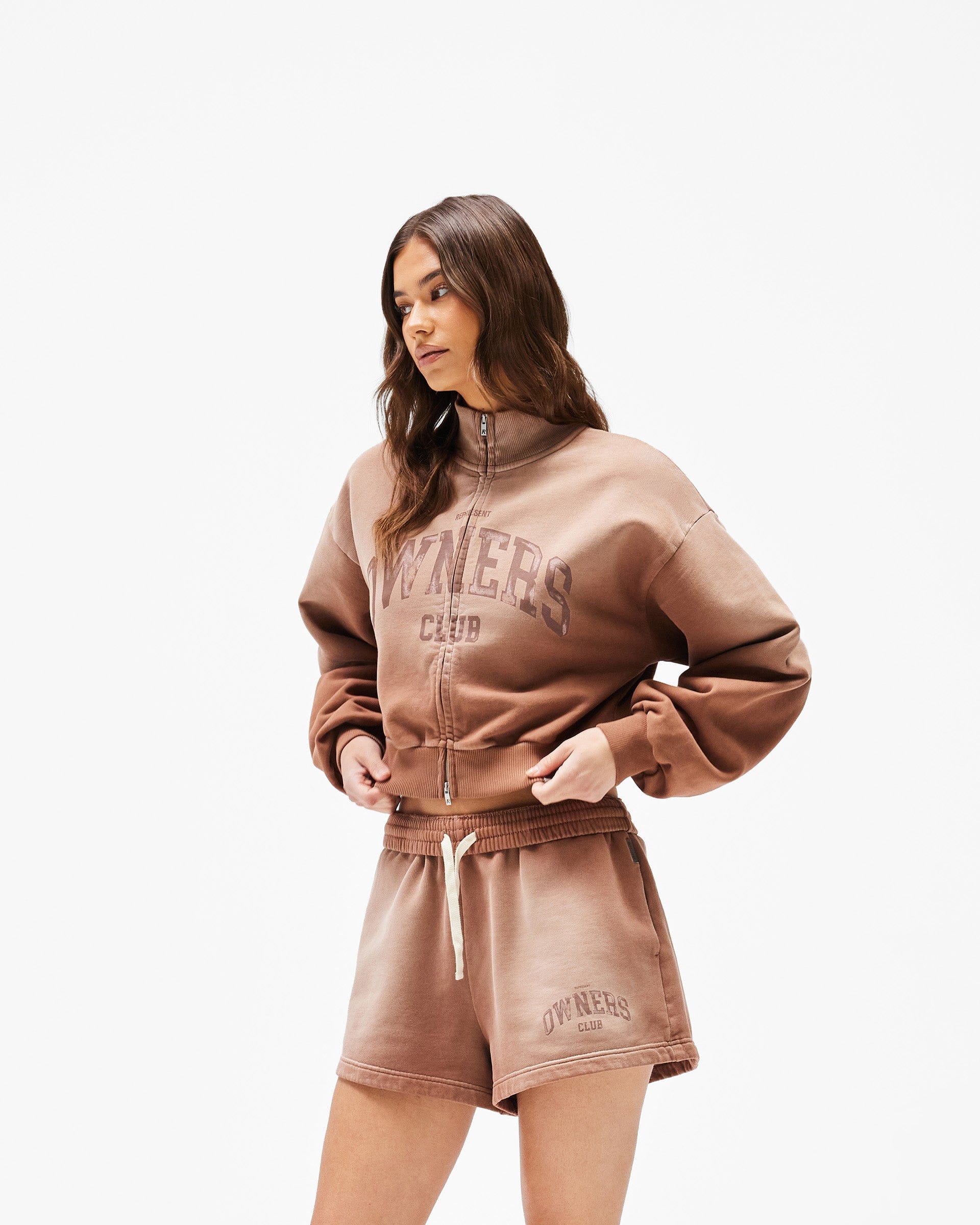 Womens Owners Club Represent Owners Club Zip Funnel Neck - Sienna