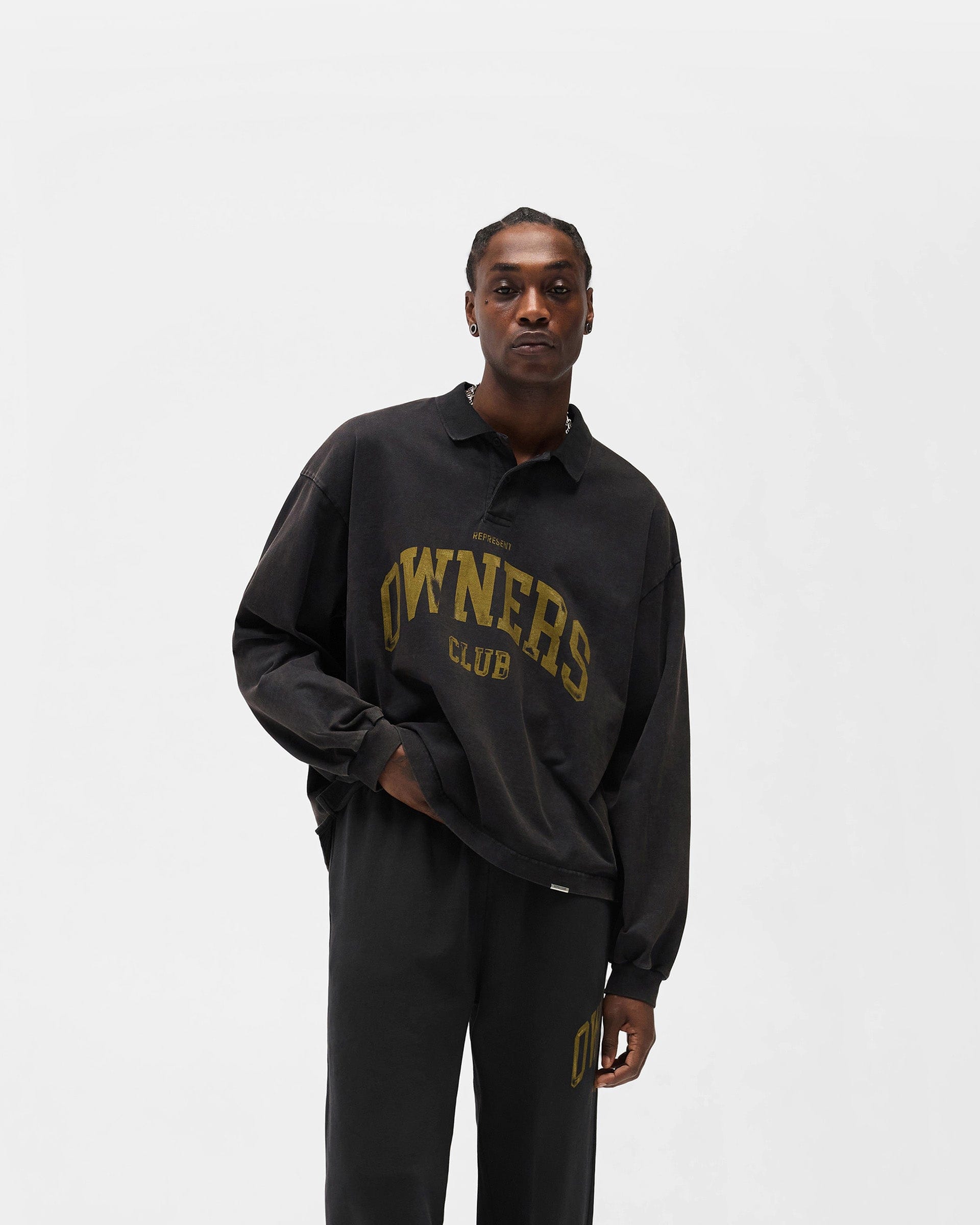 Owners Club Represent Owners Club Rugby Polo - Faded Black