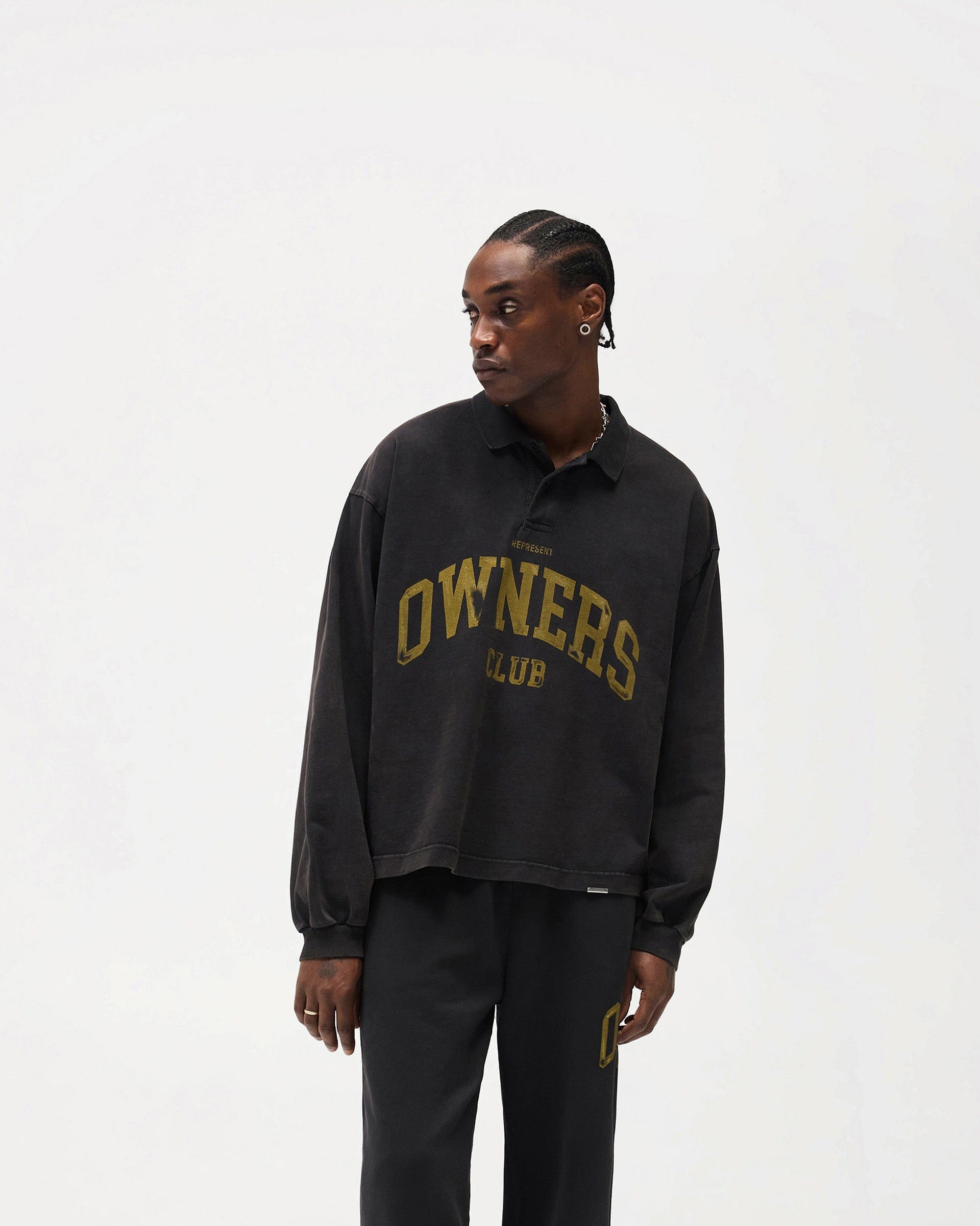 Owners Club Represent Owners Club Rugby Polo - Faded Black
