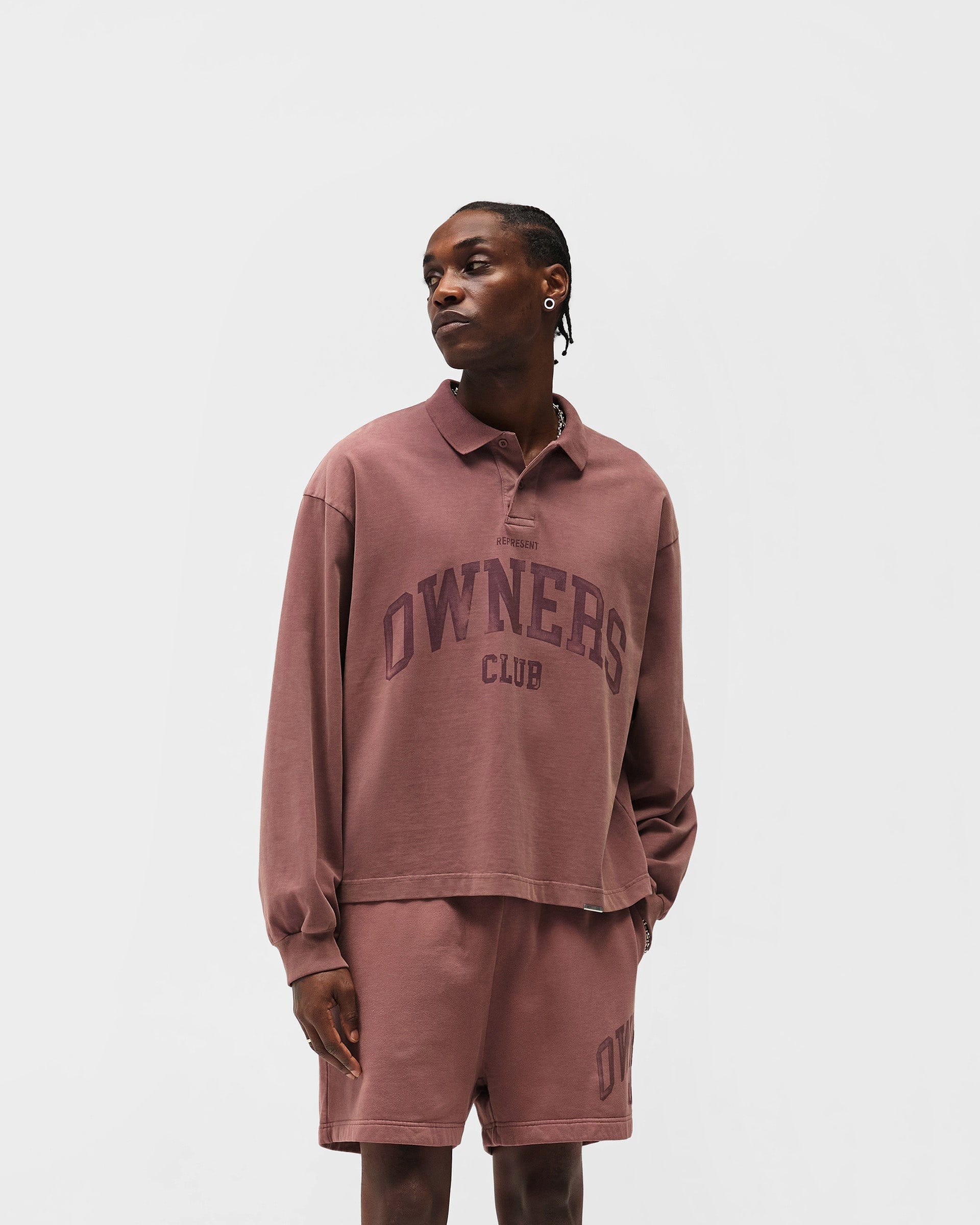 Owners Club Represent Owners Club Rugby Polo - Smoked Rose