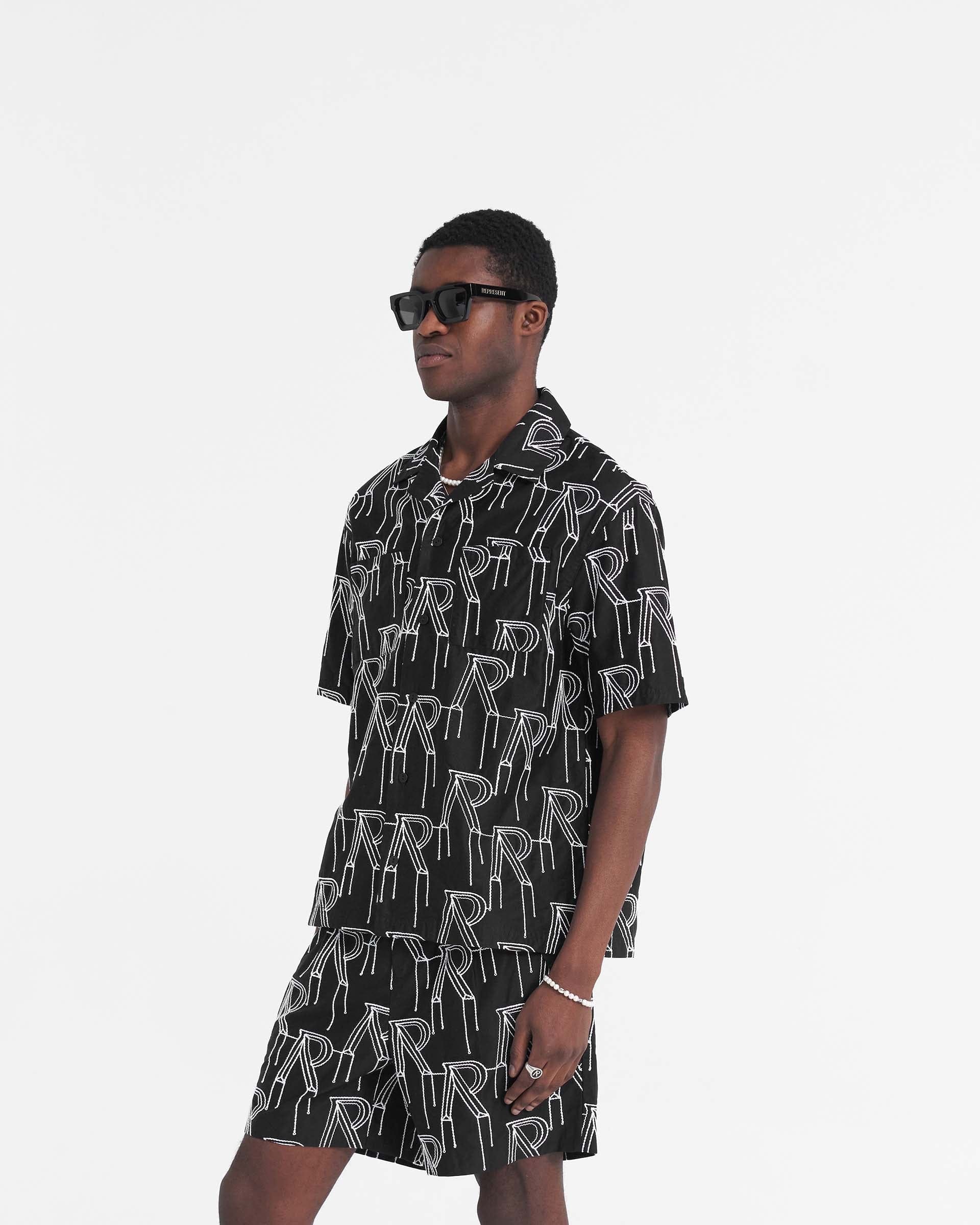 SS24 Embroidered Initial Overshirt - Black
