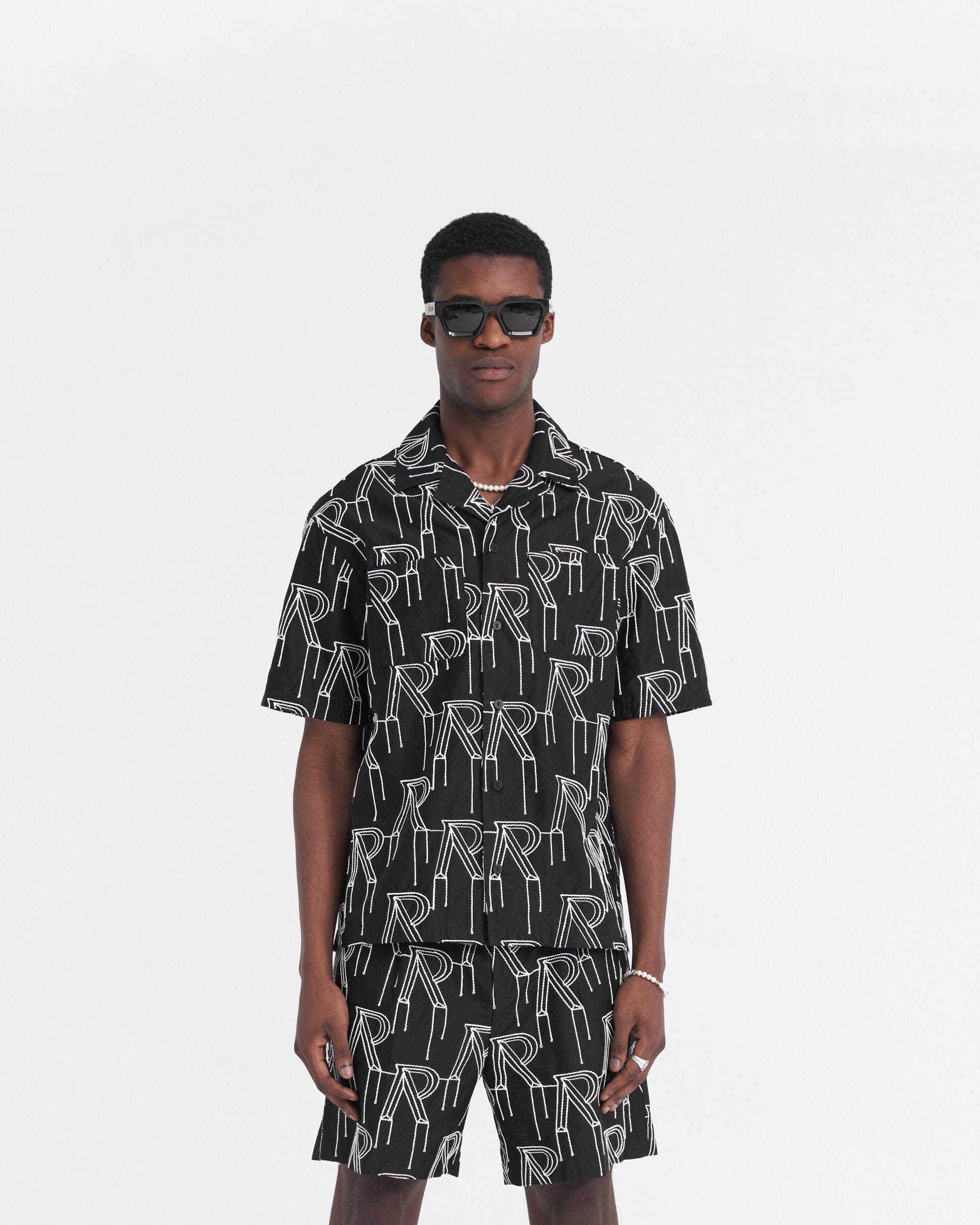SS24 Embroidered Initial Overshirt - Black