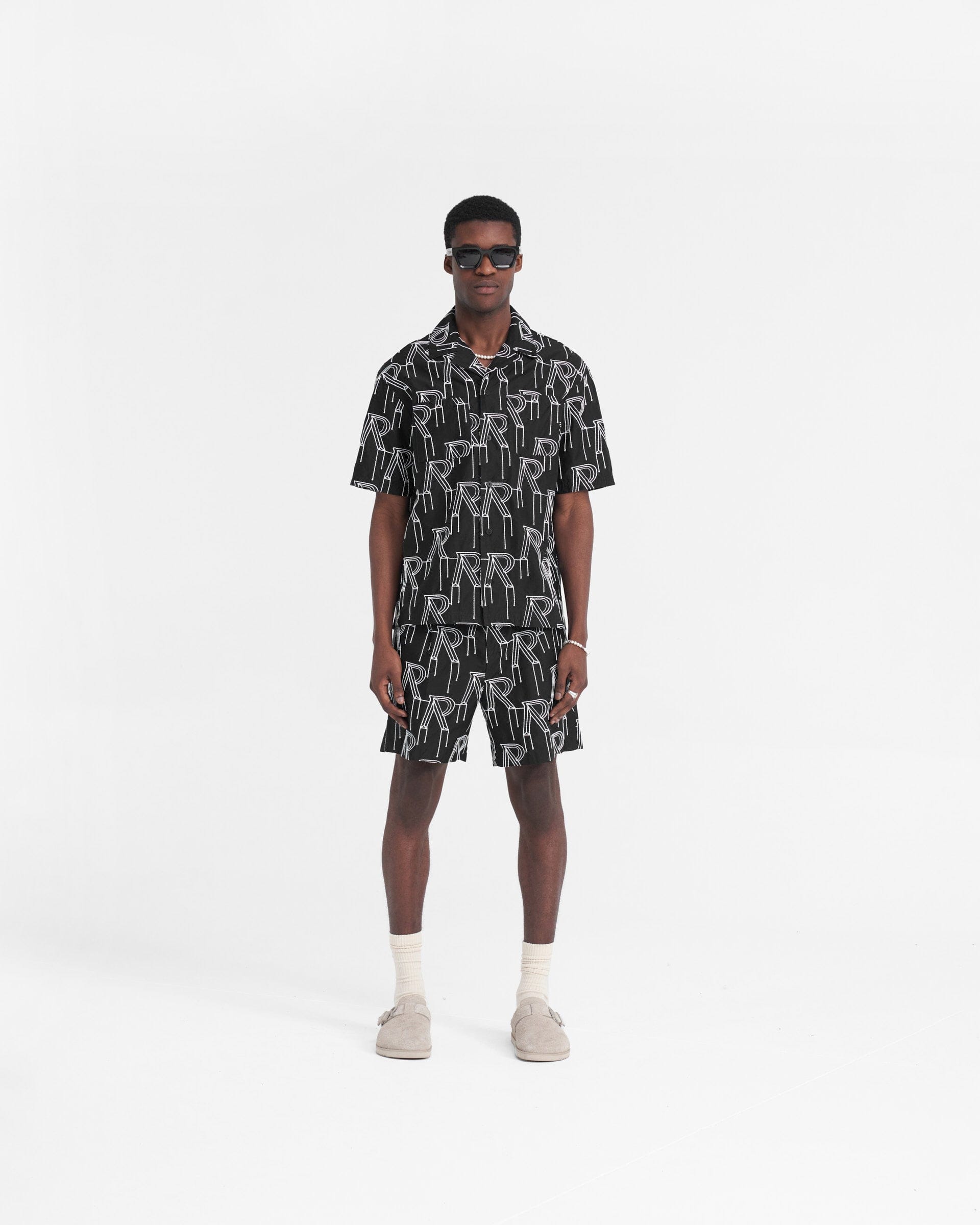 SS24 Embroidered Initial Overshirt - Black