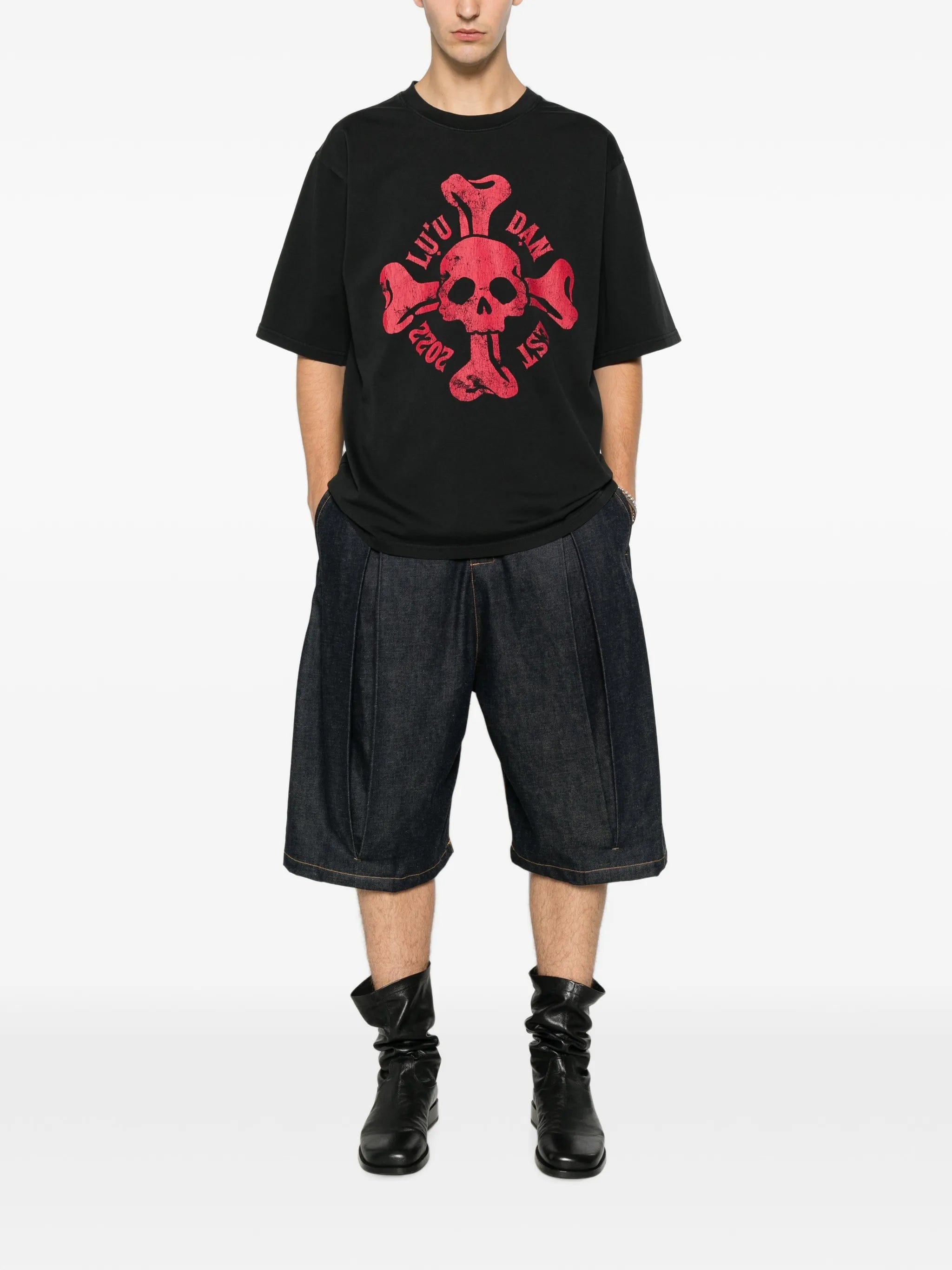 LỰU ĐẠN skull - print T - shirt