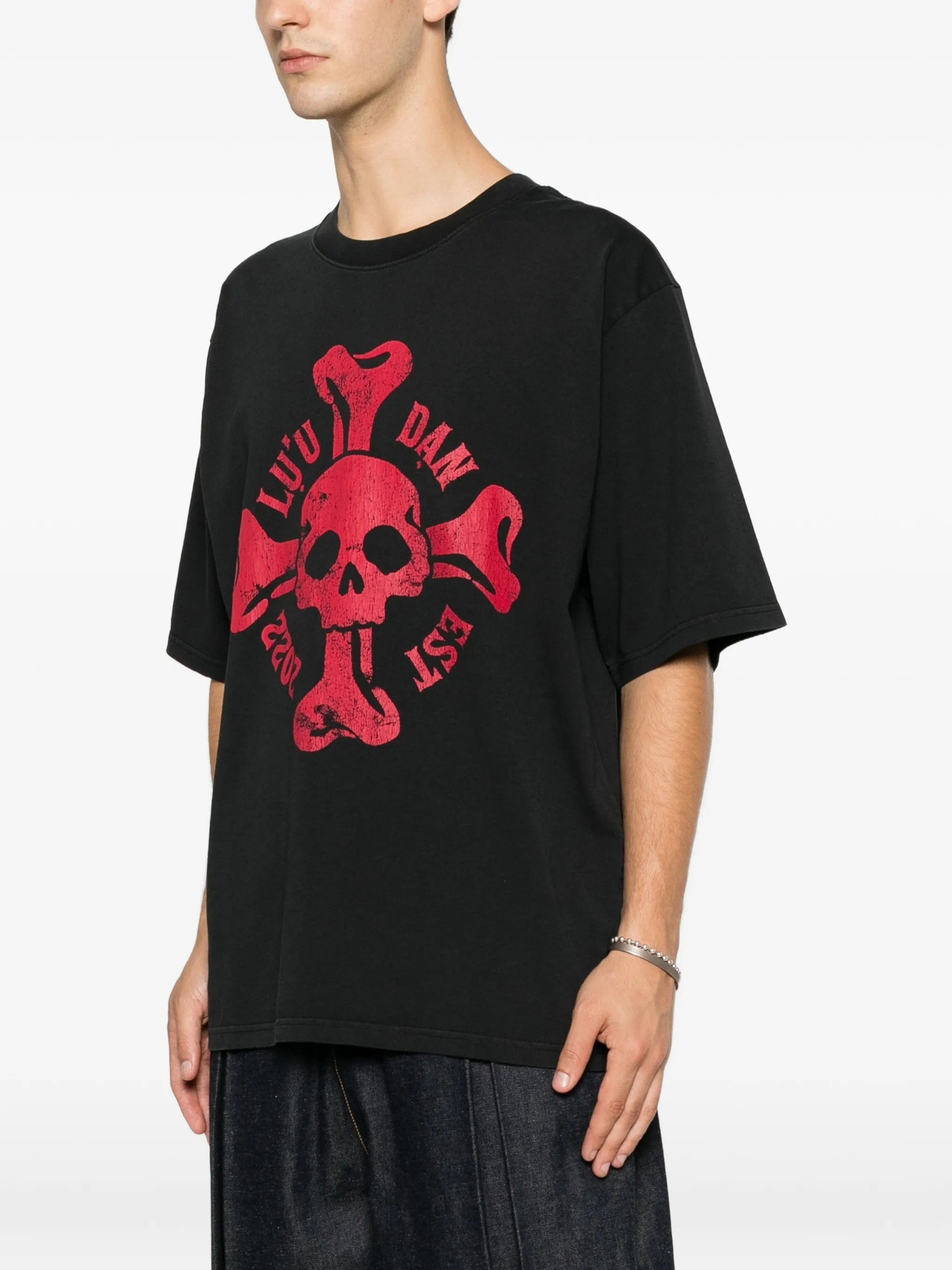 LỰU ĐẠN skull - print T - shirt