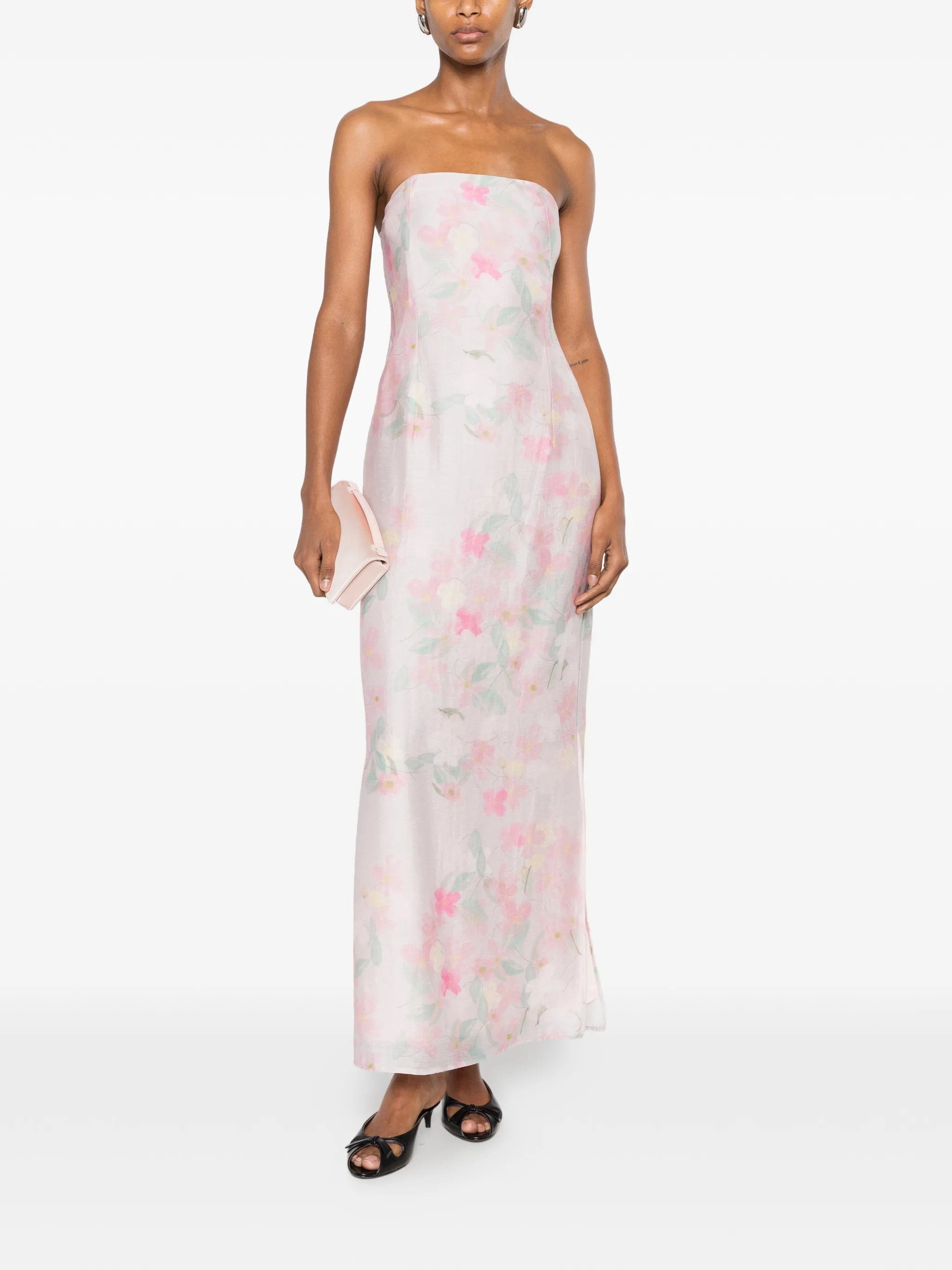 Bernadette Elora floral - print strapless midi dress
