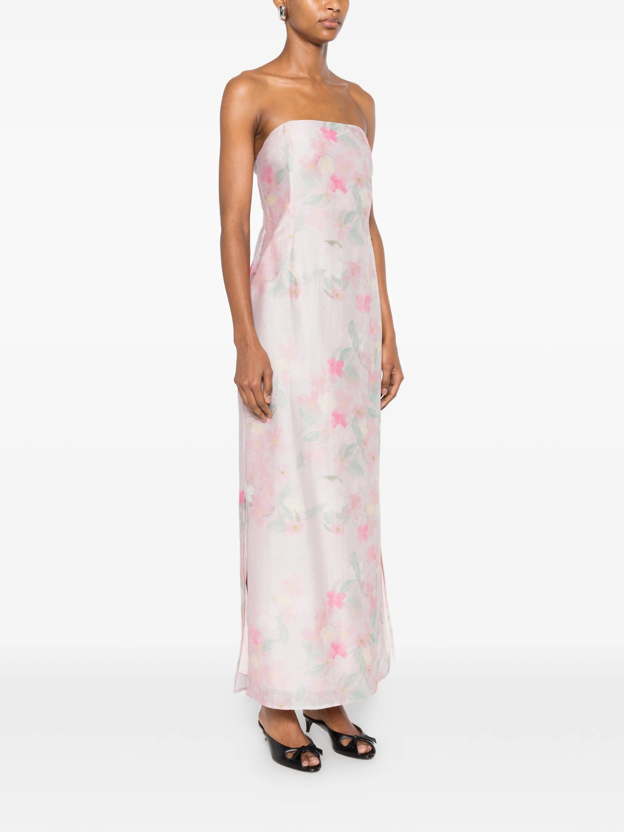 Bernadette Elora floral - print strapless midi dress