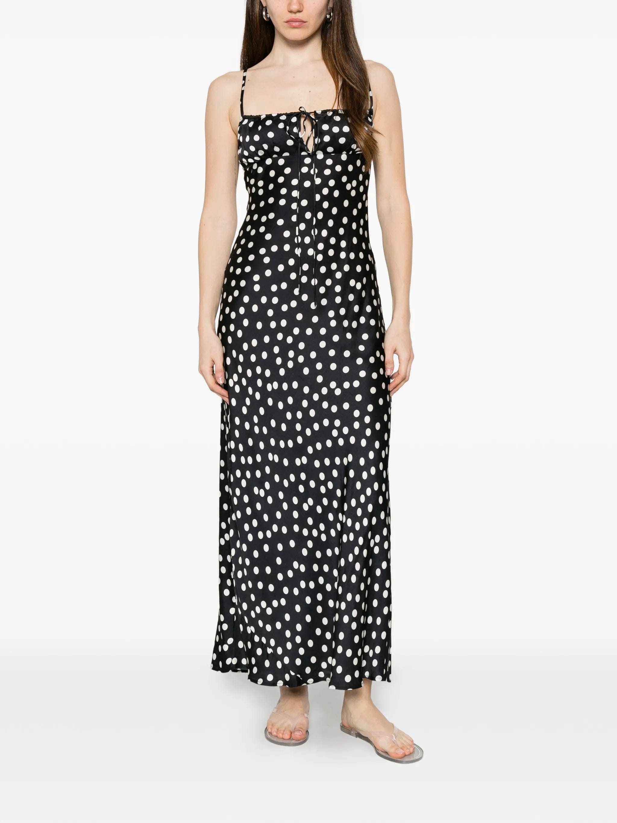 Leslie Amon polka - dot slip dress