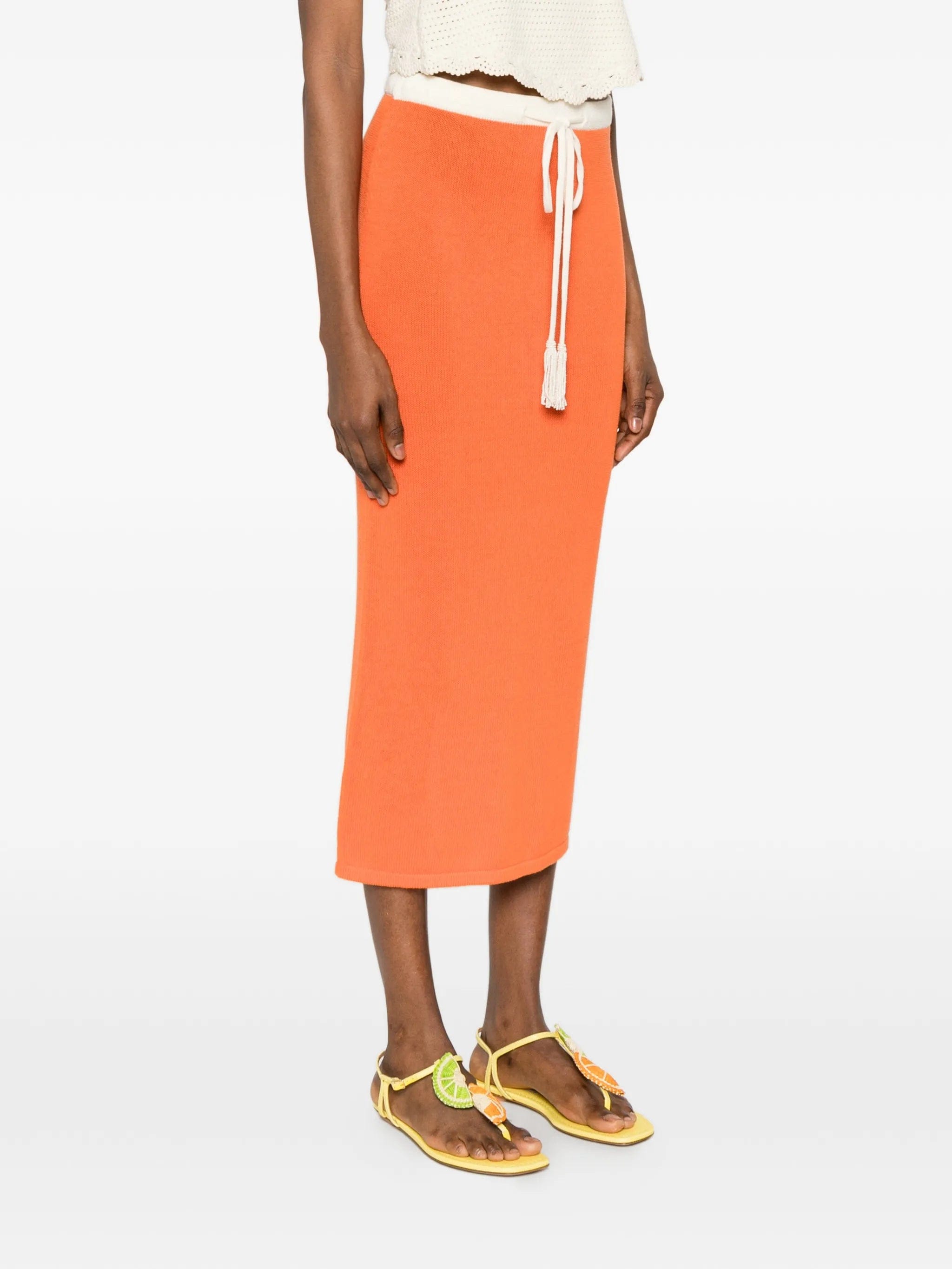 Leslie Amon Noelle drawstring midi skirt