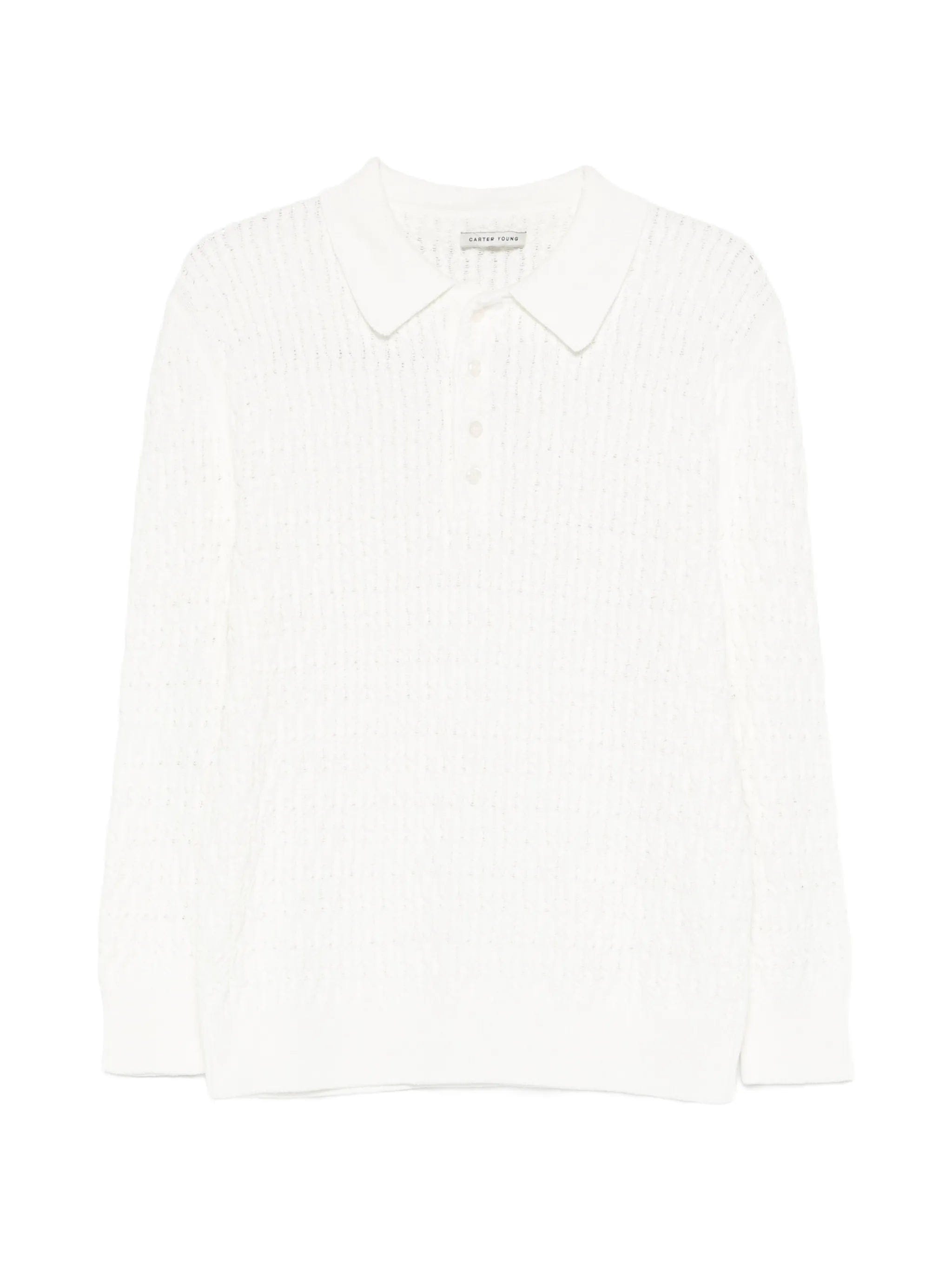 Carter Young cable - knit polo shirt