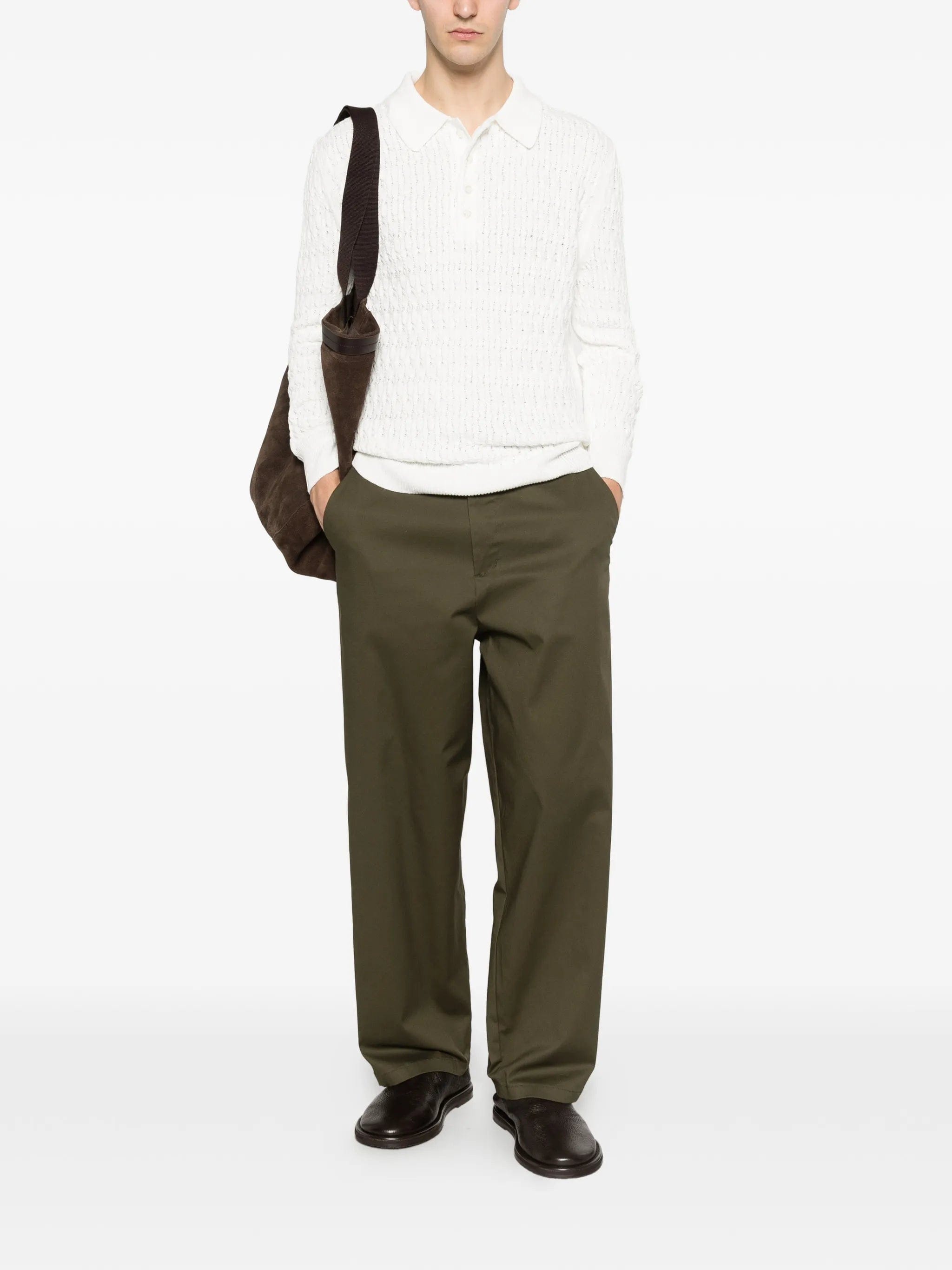 Carter Young cable - knit polo shirt