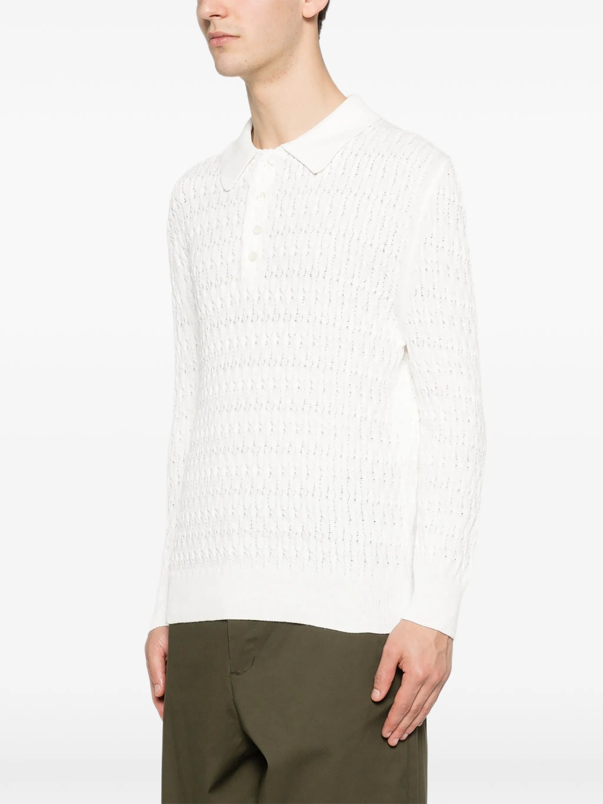 Carter Young cable - knit polo shirt