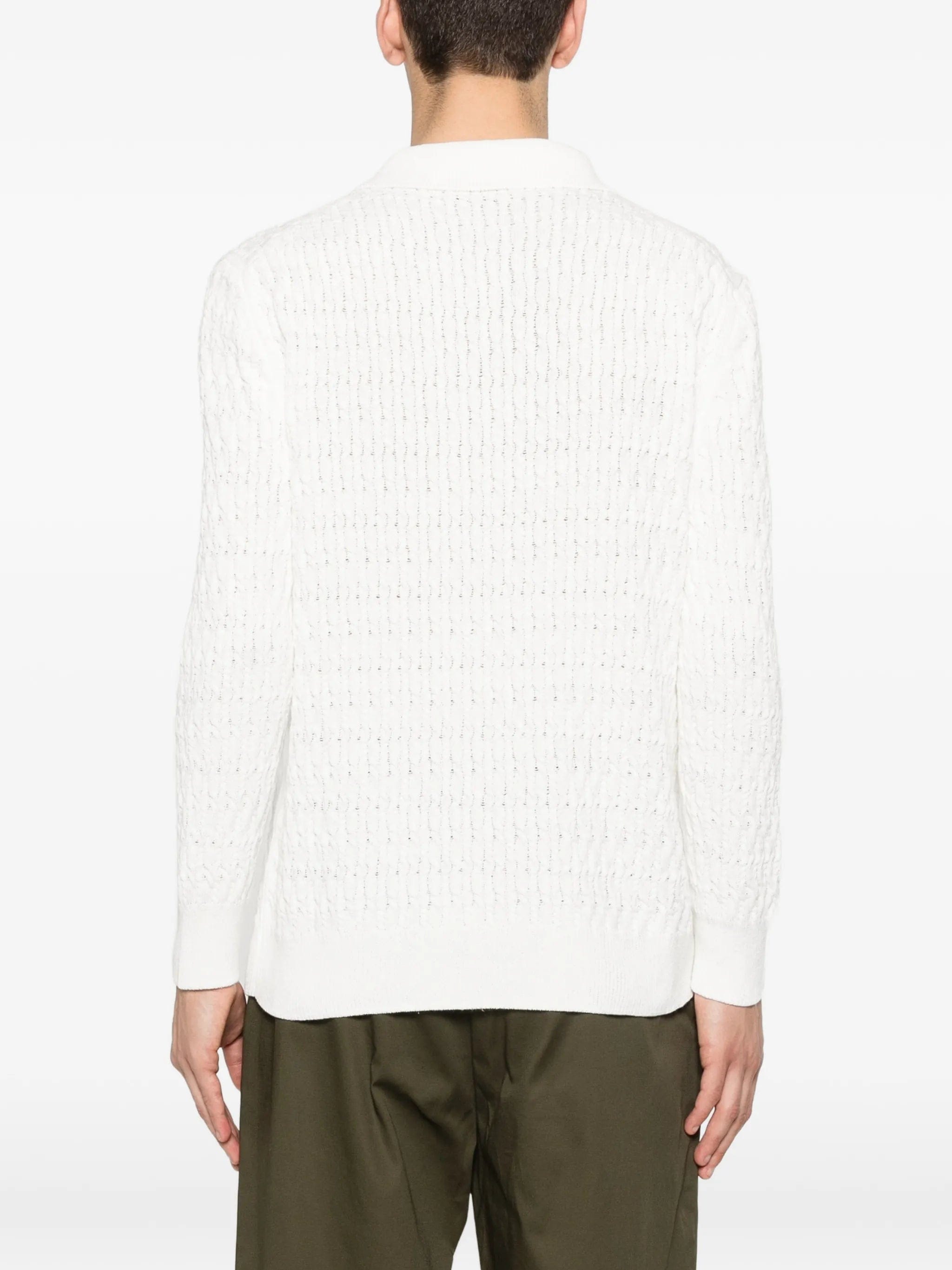 Carter Young cable - knit polo shirt