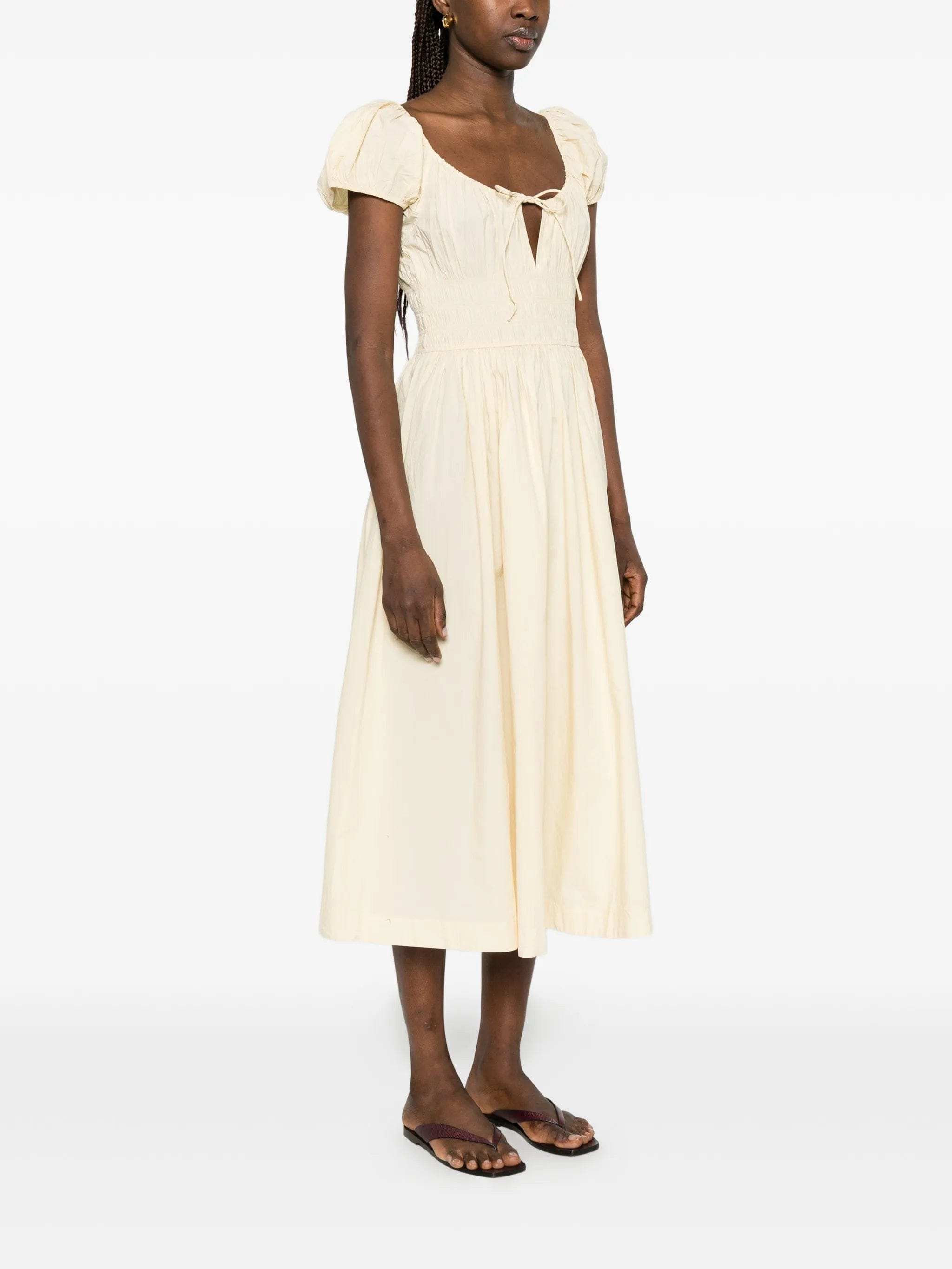 DÔEN Quinn puff - sleeves midi dress