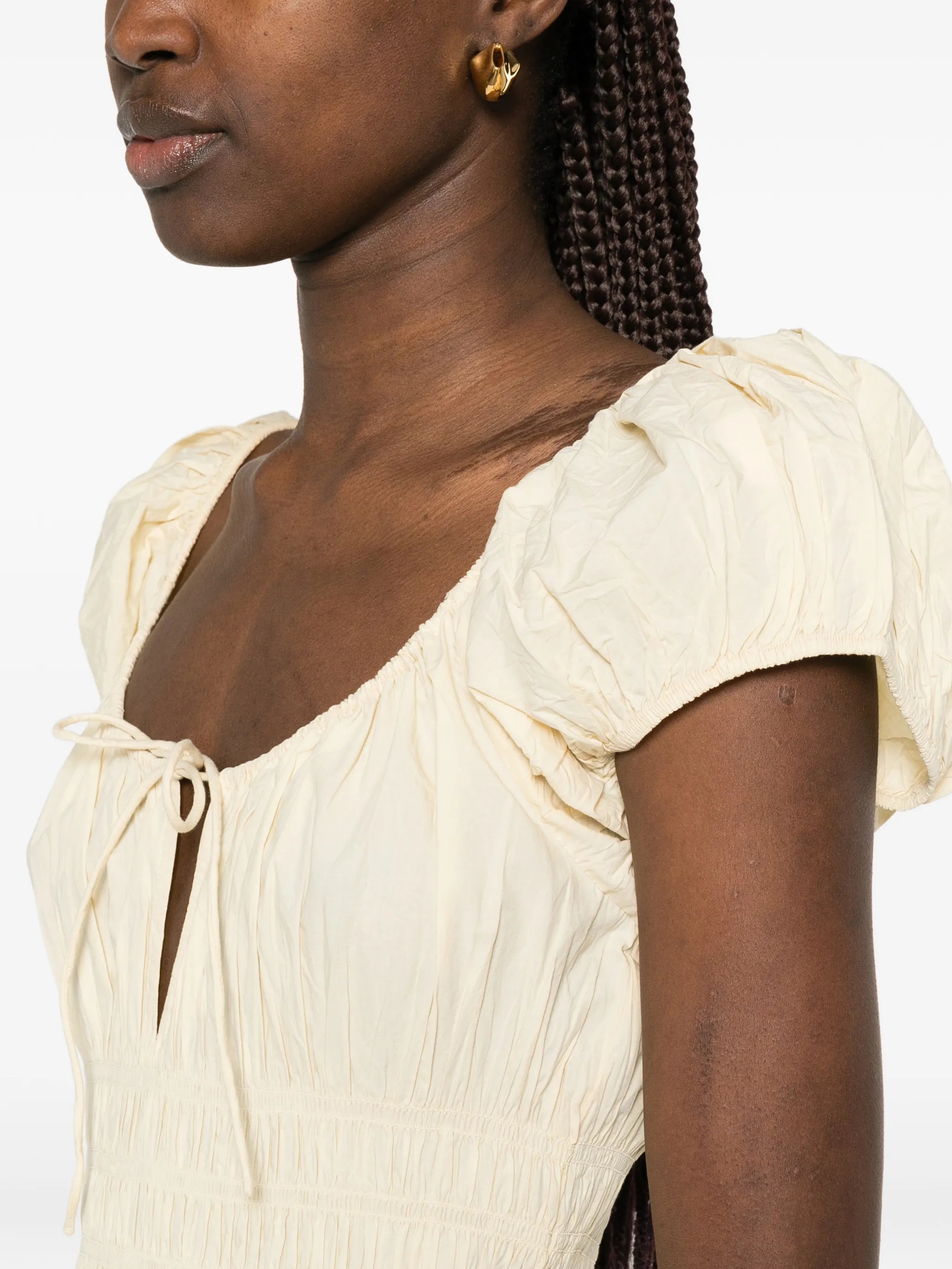 DÔEN Quinn puff - sleeves midi dress