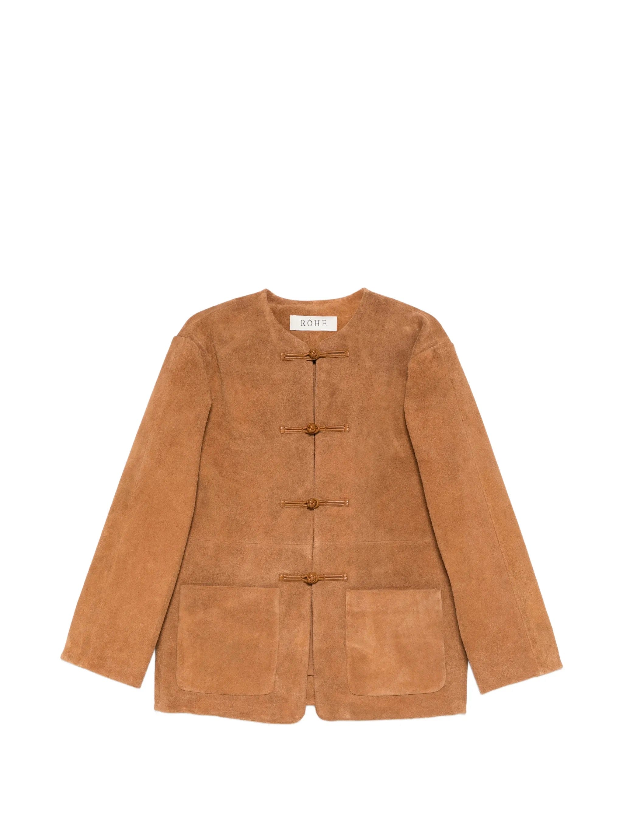 Róhe mandarin - collar suede jacket