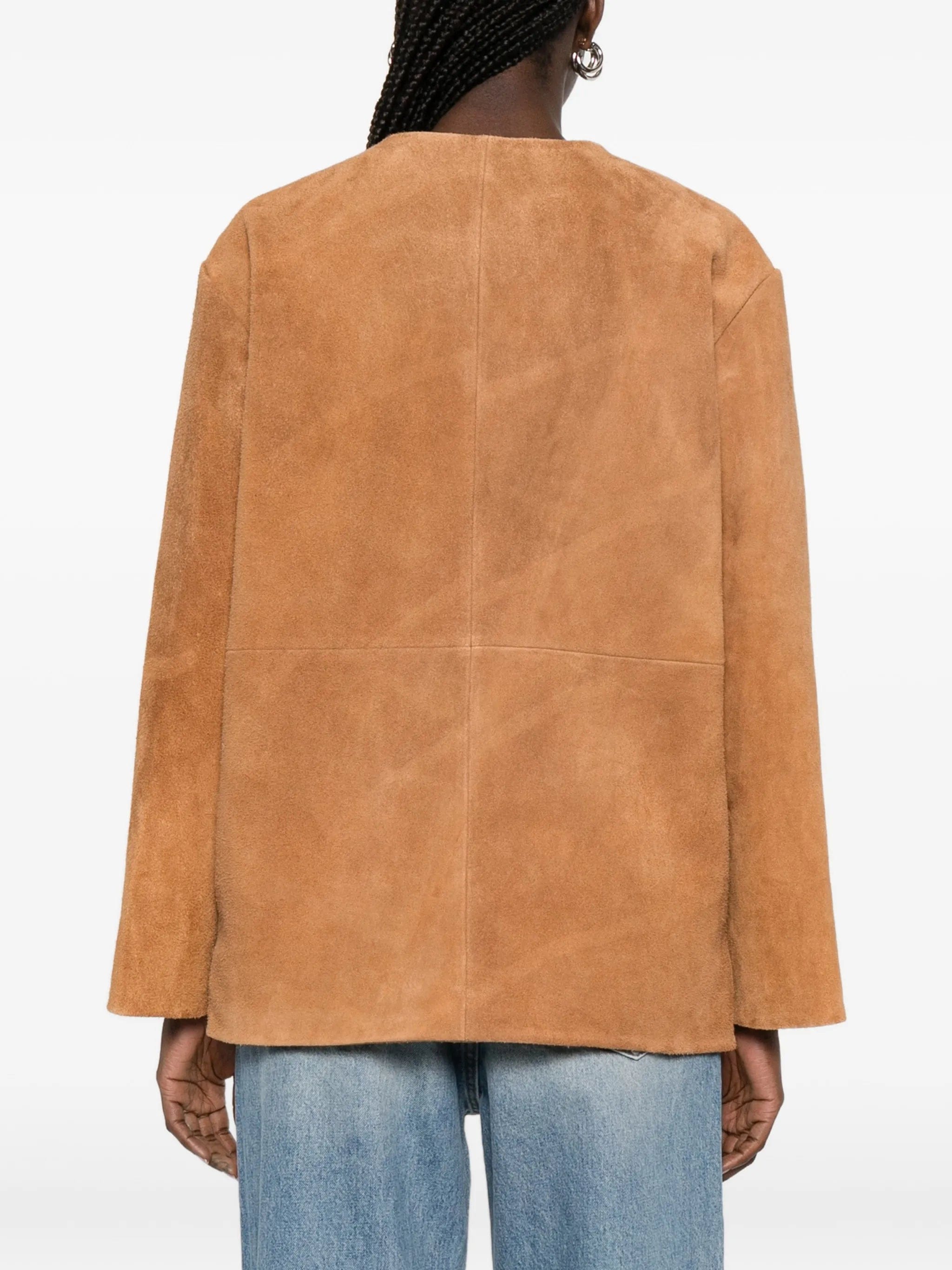 Róhe mandarin - collar suede jacket