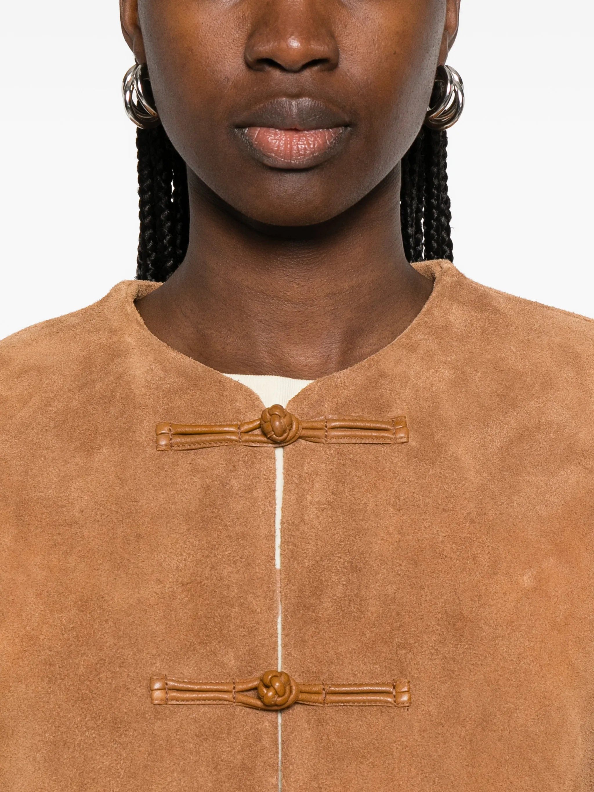 Róhe mandarin - collar suede jacket