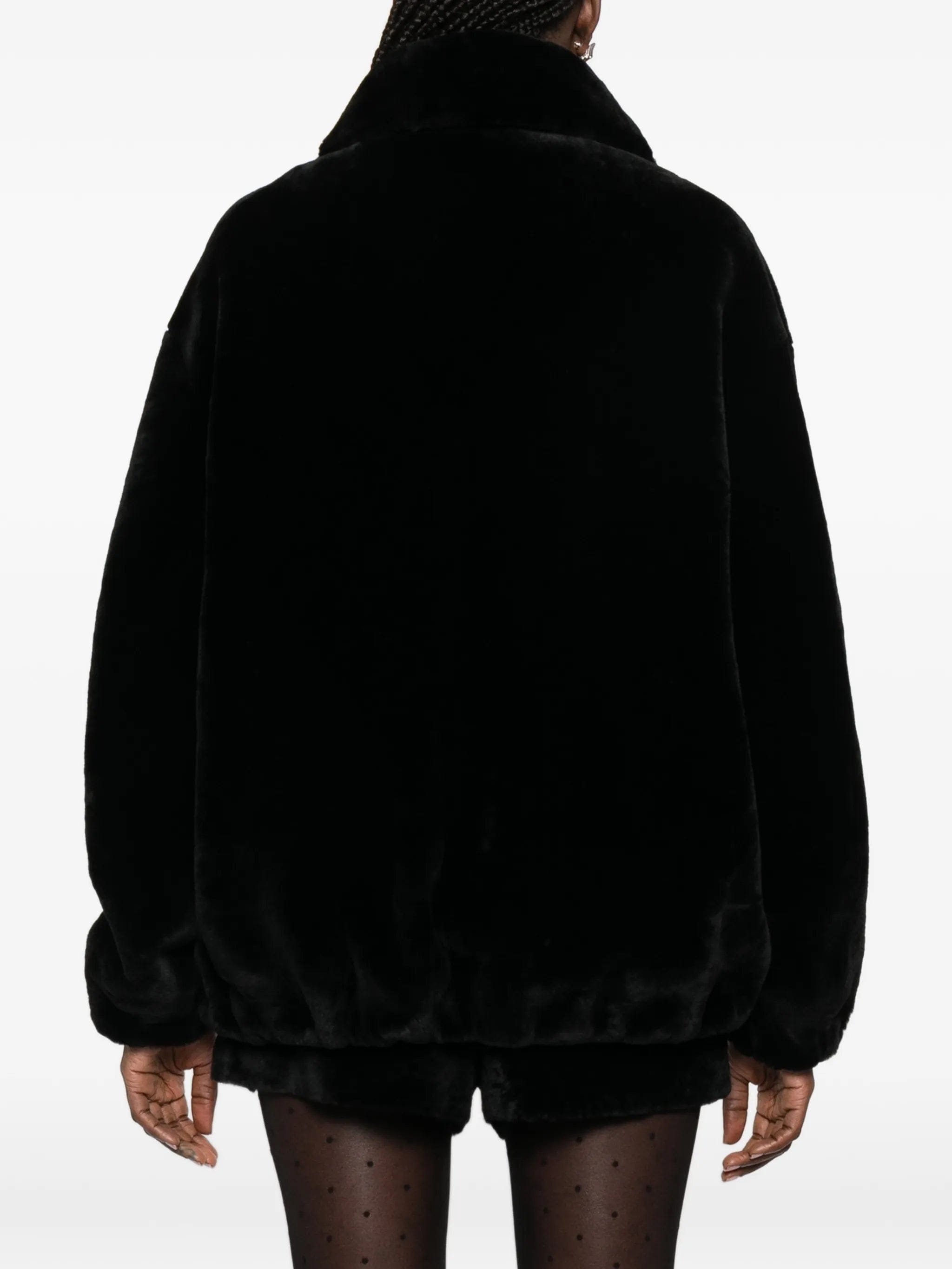 Nour Hammour Plush bomber jacket