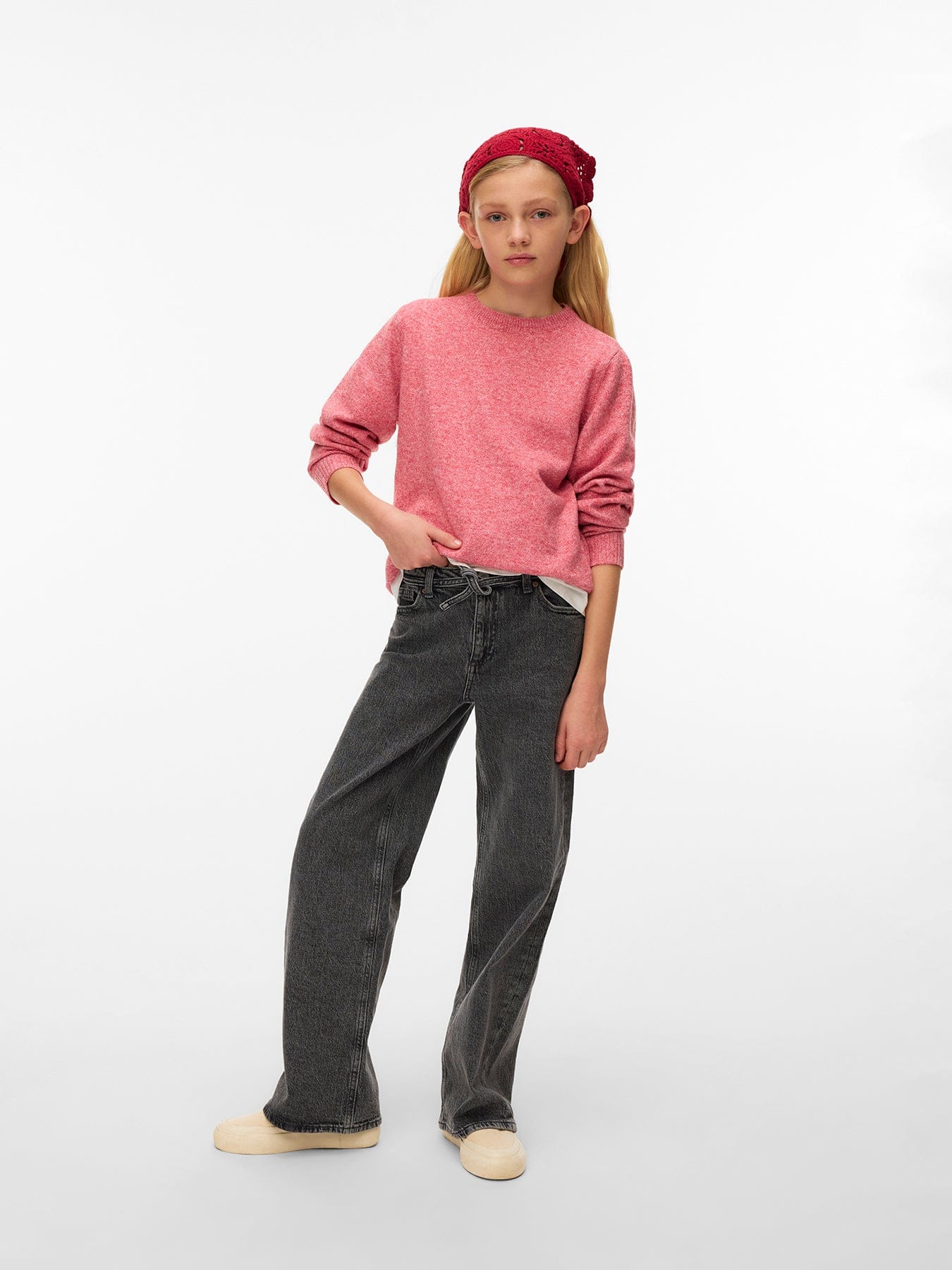 Vero Moda Kids' Offy Long Sleeve Blouse Pink