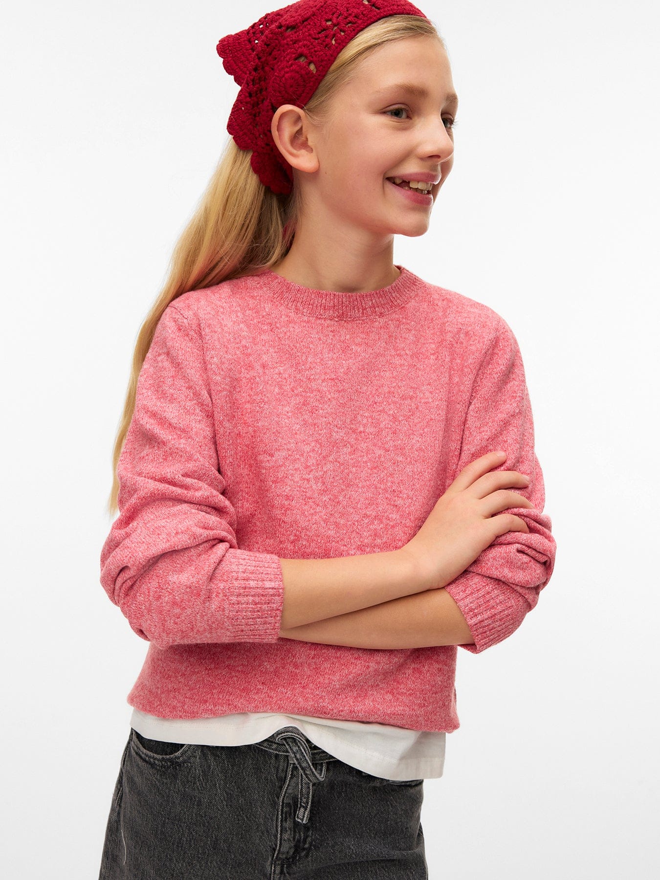 Vero Moda Kids' Offy Long Sleeve Blouse Pink