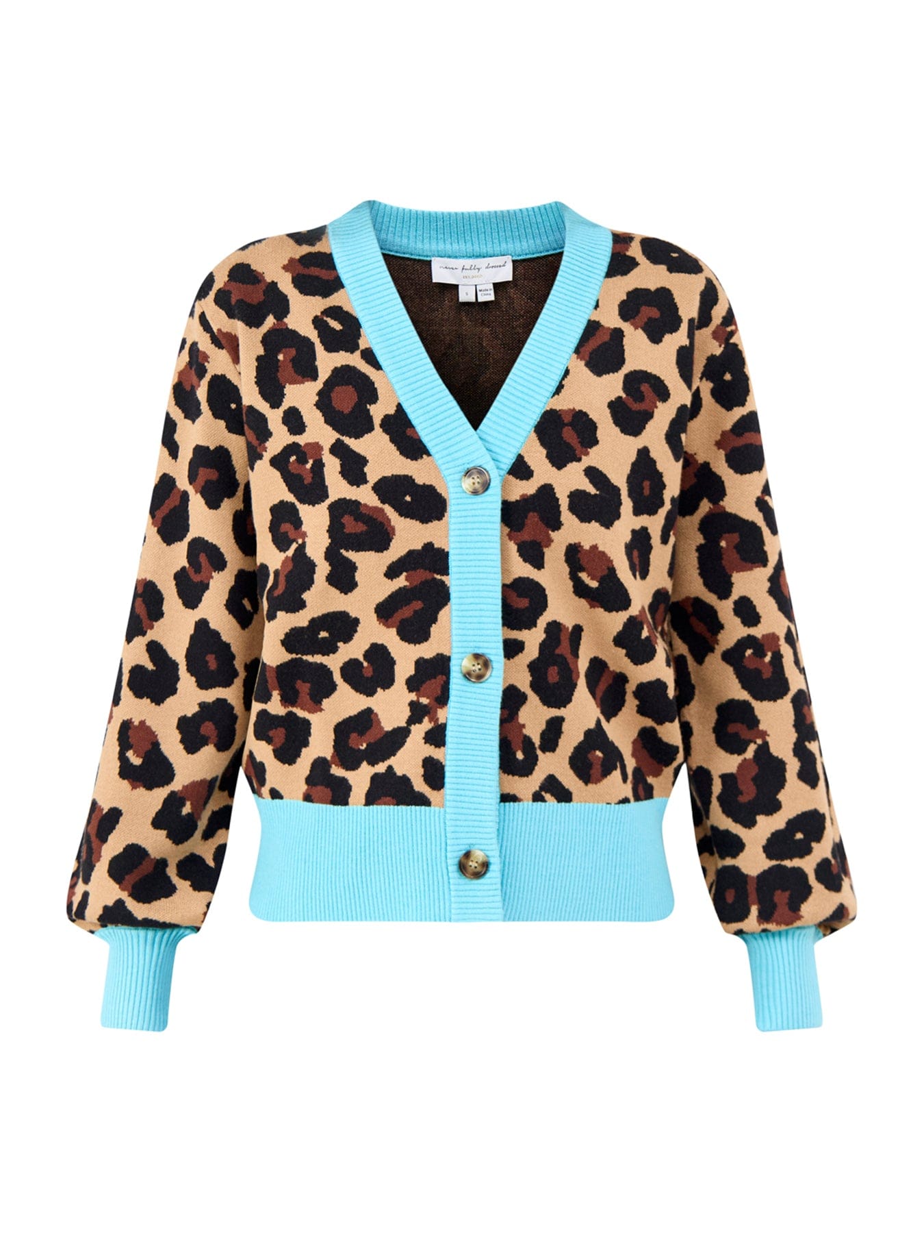 Never Fully Dressed Hannah Leopard Jacquard Cardigan