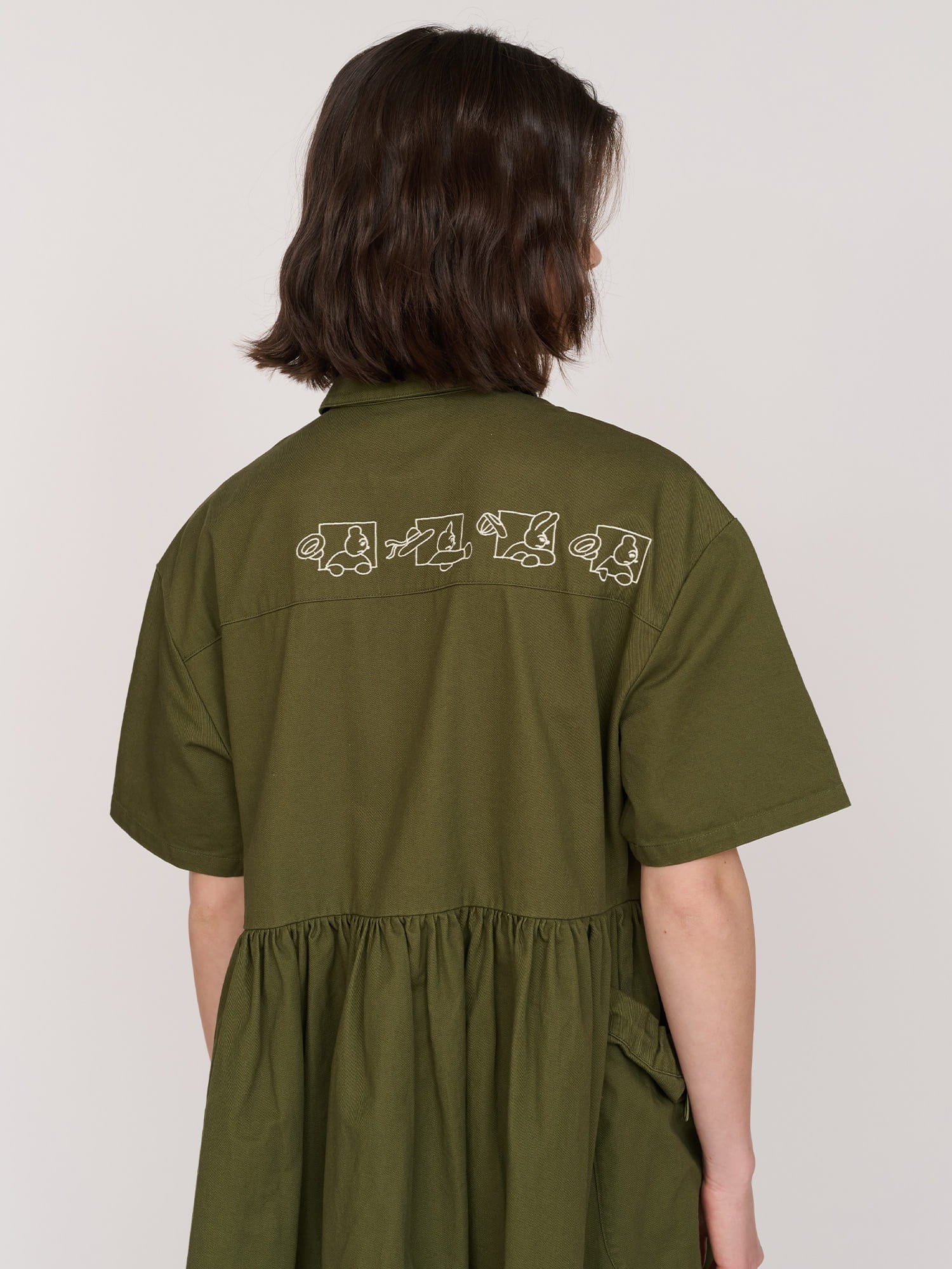 UTILITY Khaki Double Breasted Utility Dress