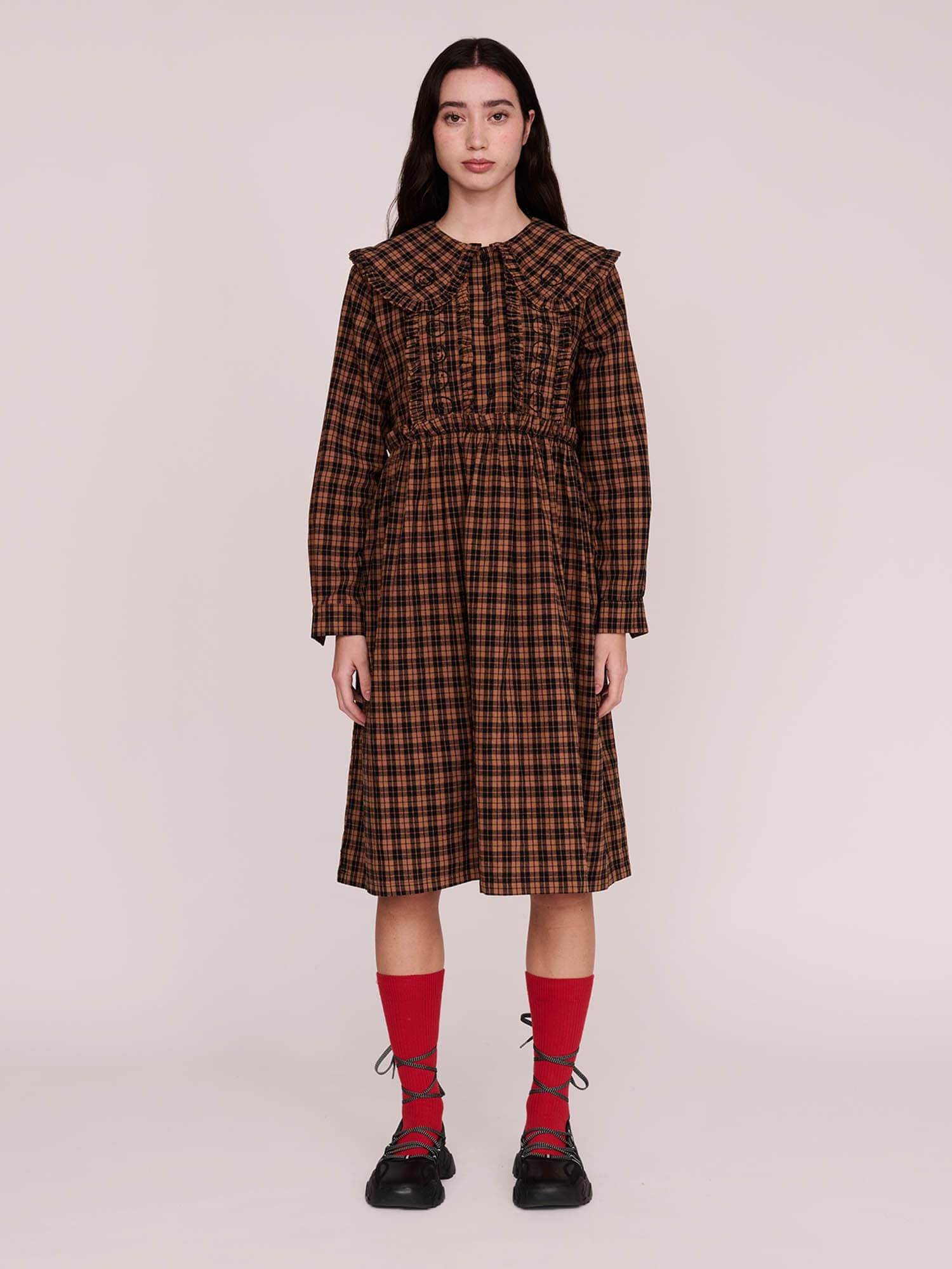 Lazy Oaf Emotions Check Midi Dress