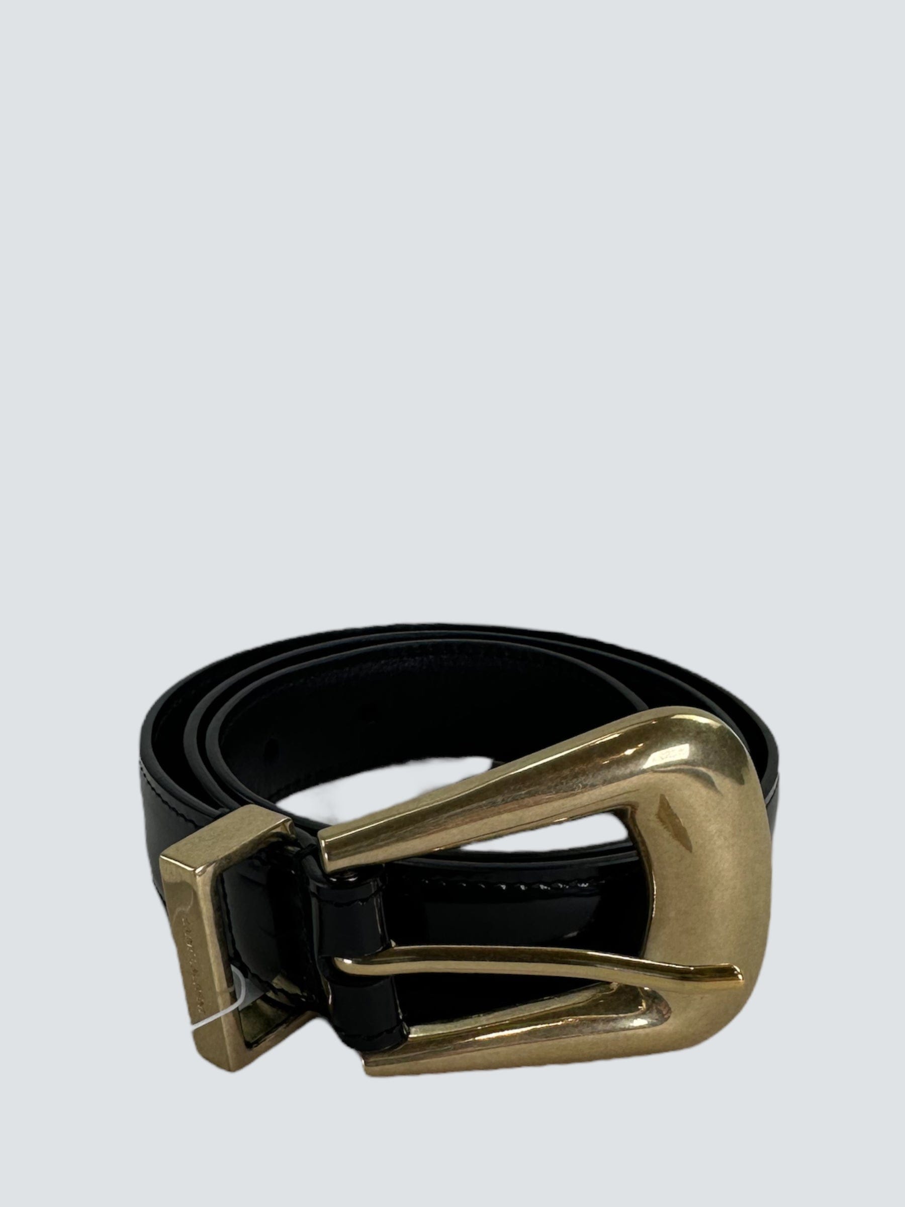 YSL / Saint Laurent Black Leather Belt - Size UK 6 / 70 cm