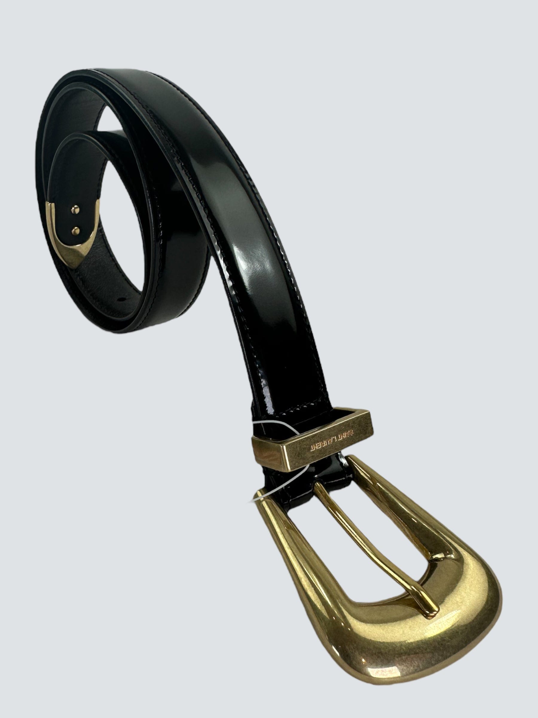 YSL / Saint Laurent Black Leather Belt - Size UK 6 / 70 cm