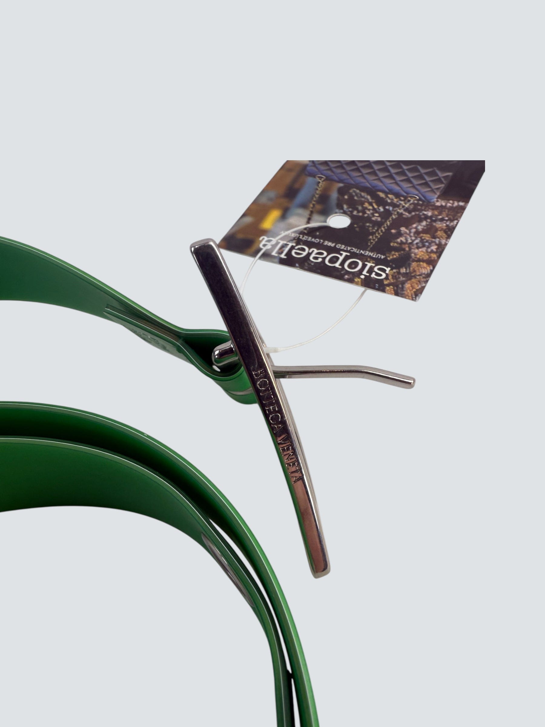 Bottega Green Rubber Belt 34"/85 cm