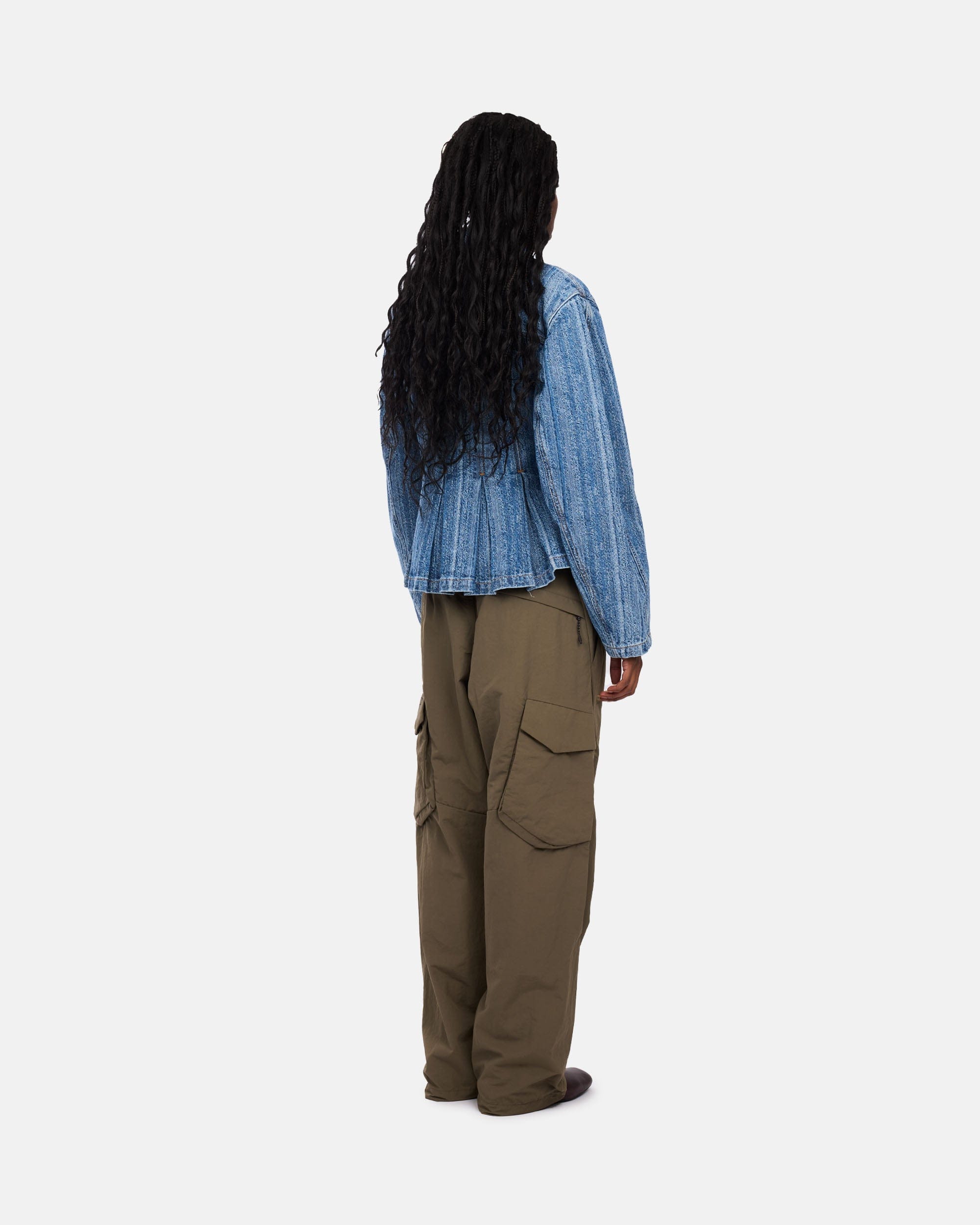 GANNI A/S Structured Denim Fitted Jacket