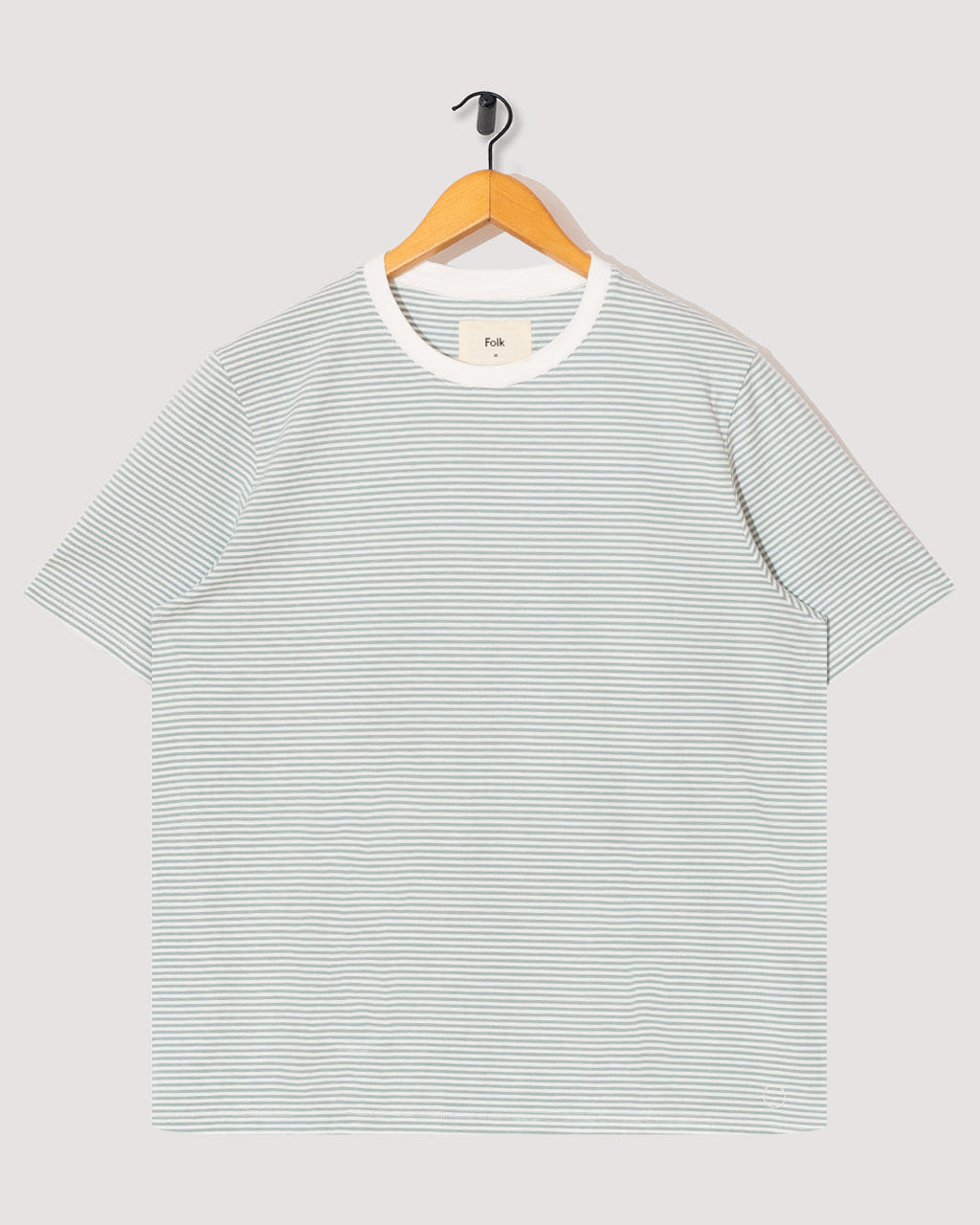 Folk 1X1 Stripe T-Shirt - Blue Oxide/Ecru