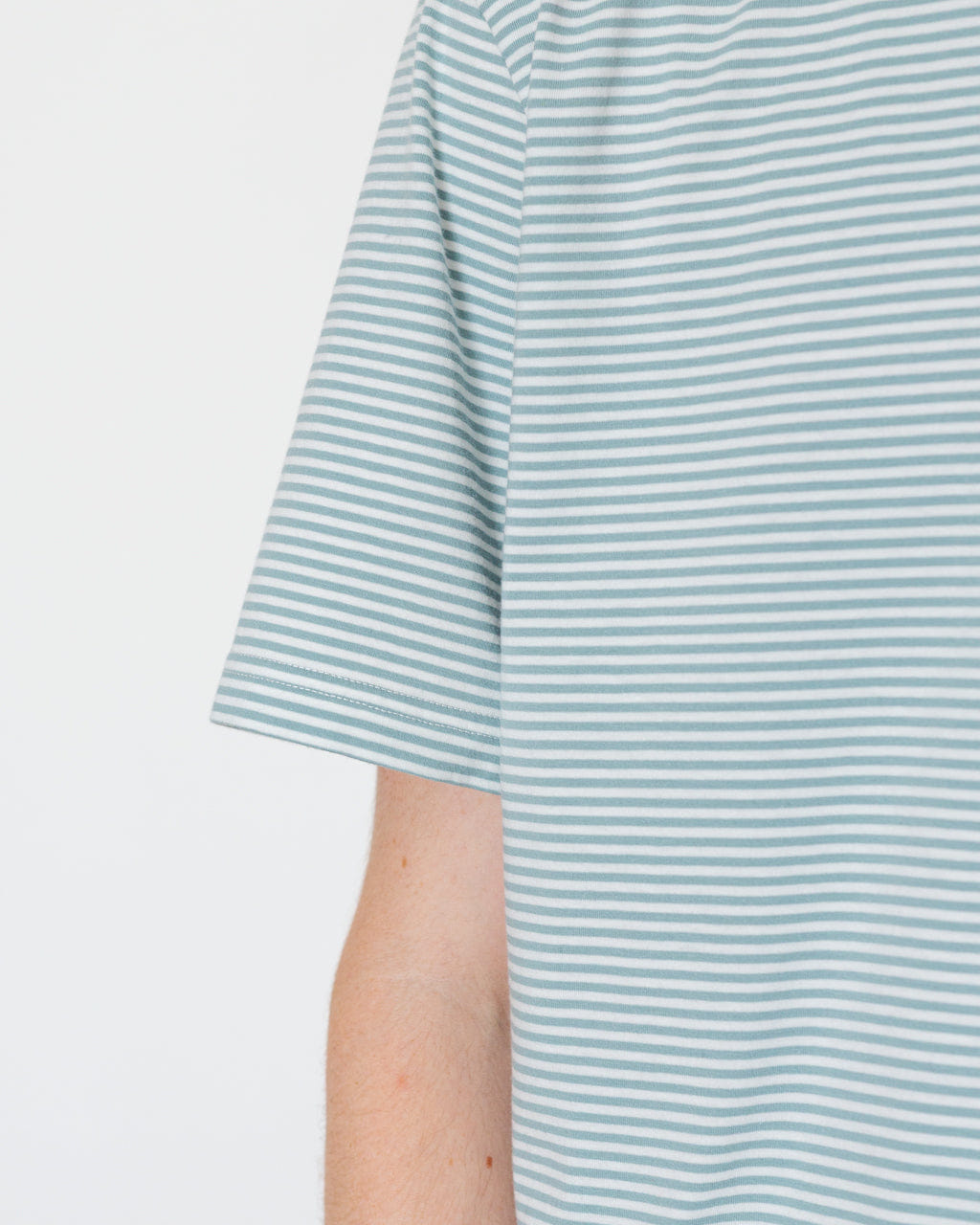 Folk 1X1 Stripe T-Shirt - Blue Oxide/Ecru