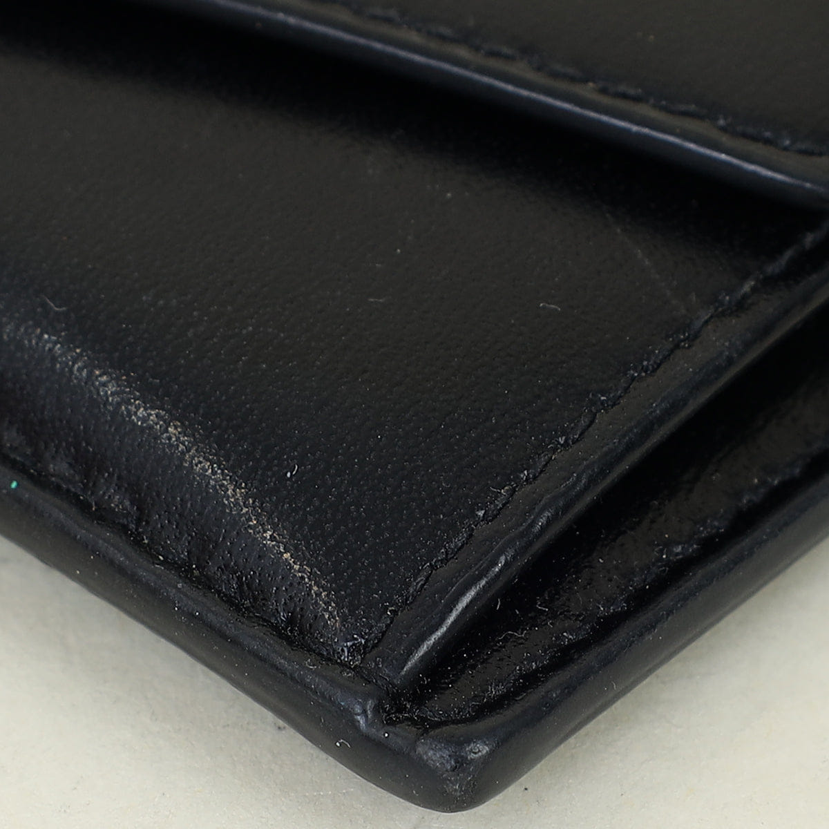 YSL Black Uptown Flap Card Case