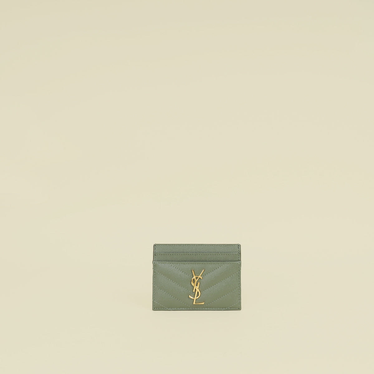 YSL Sage Green Cassandre Card Case