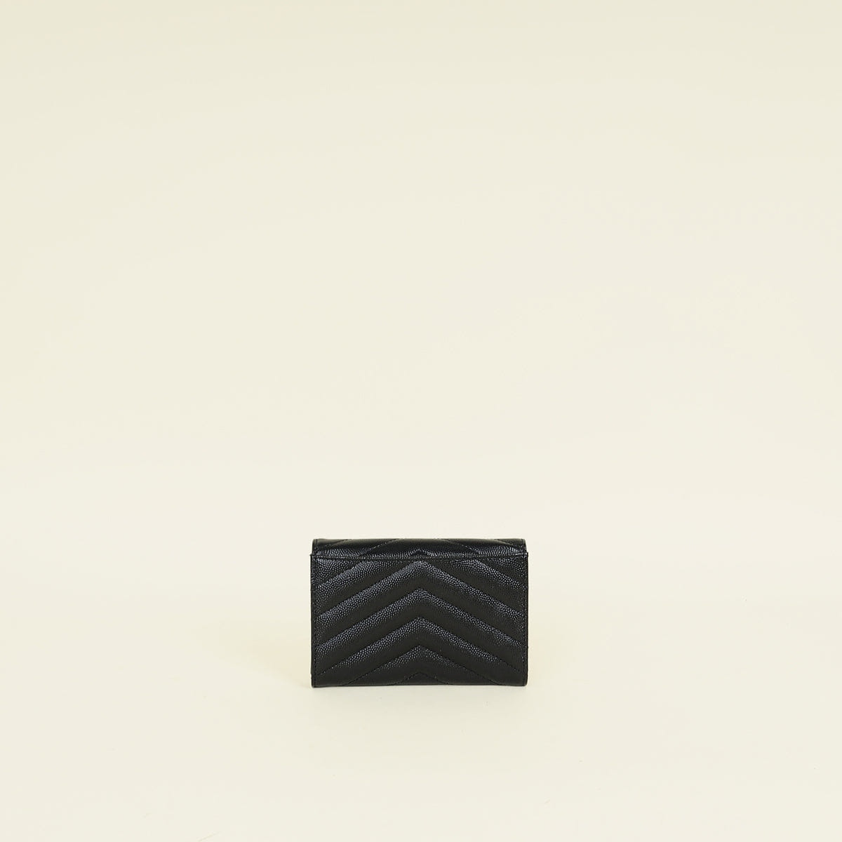 YSL Black Cassandre Chevron Envelope Wallet