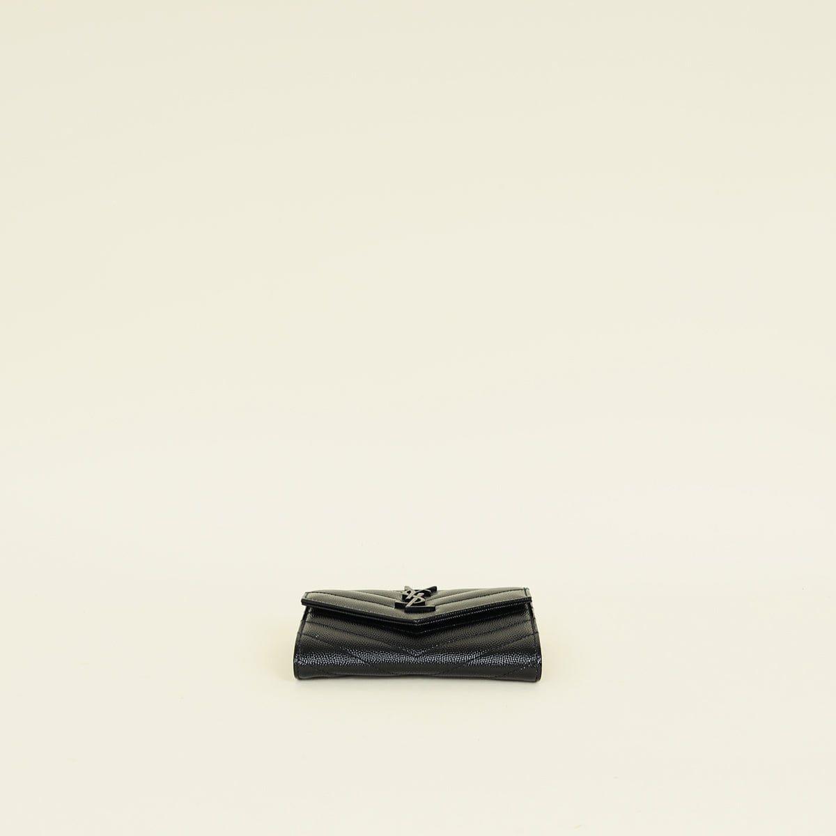 YSL Black Cassandre Chevron Envelope Wallet